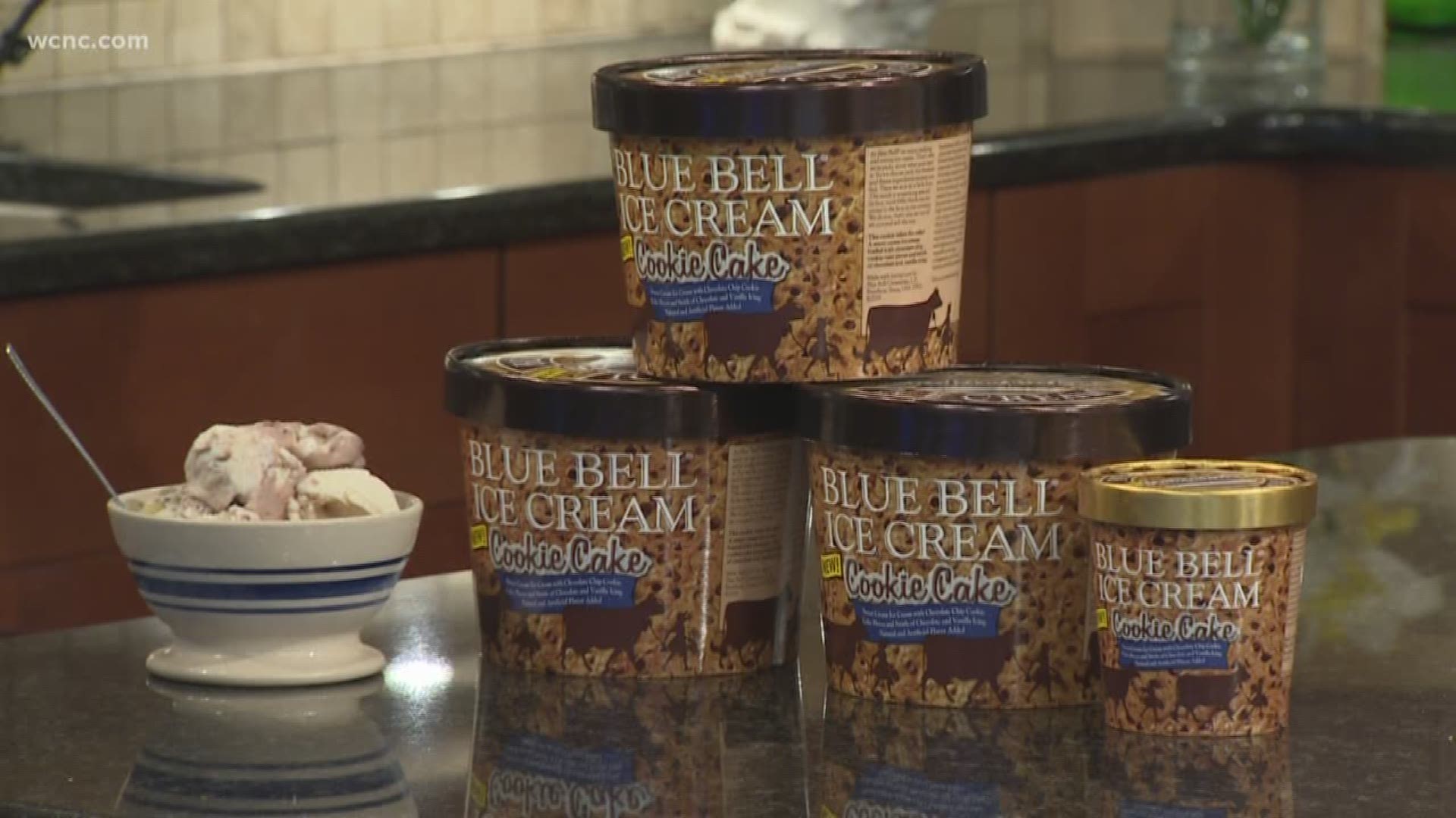 Our two favorite desserts, cookie cake and ice cream, have combined in Blue Bell’s new flavor: cookie cake ice cream!