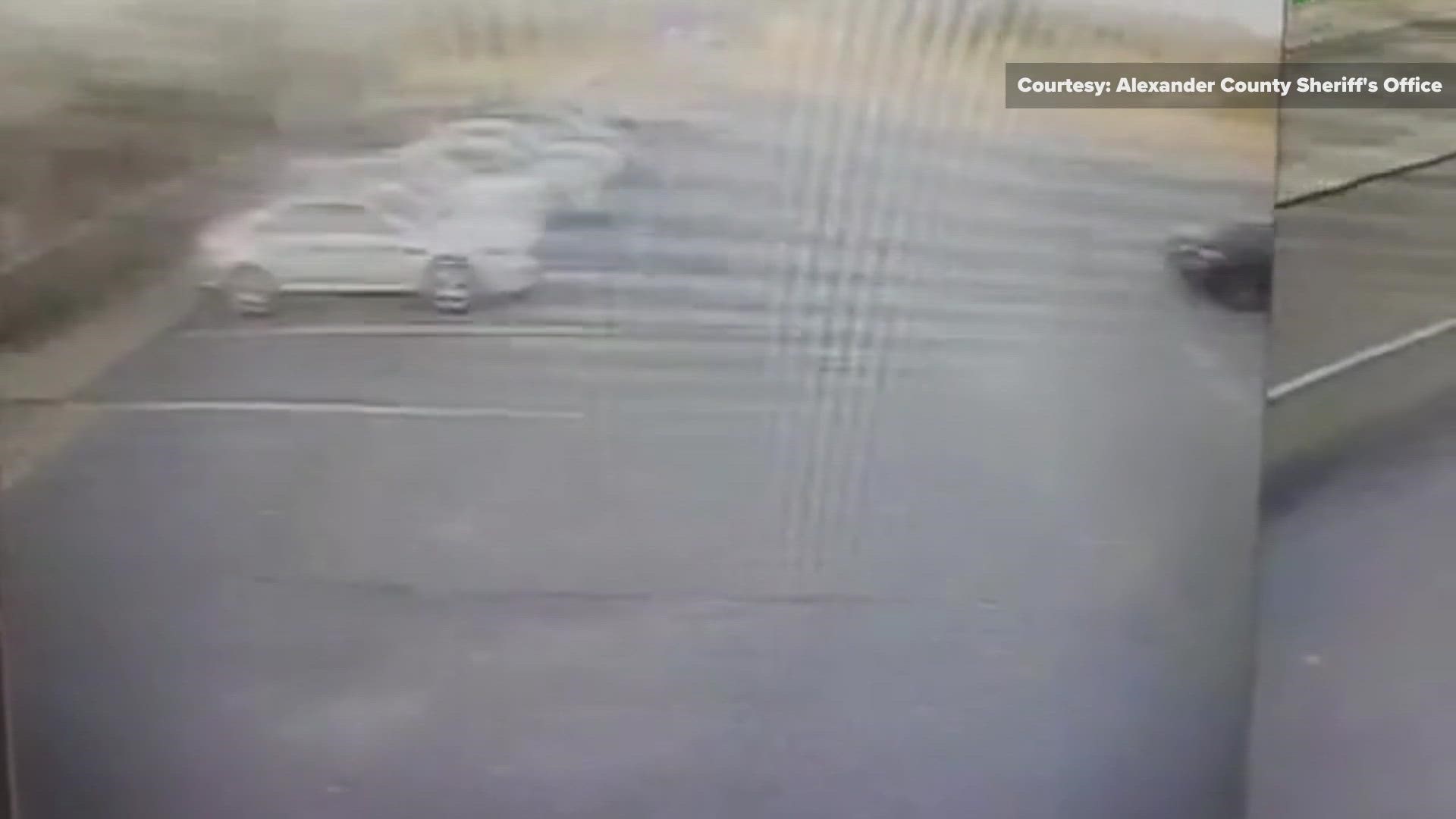 Video of high speed chase ending with crash at Alexander County Sheriff's Office. (Courtesy: Alexander County Sheriff's Office)