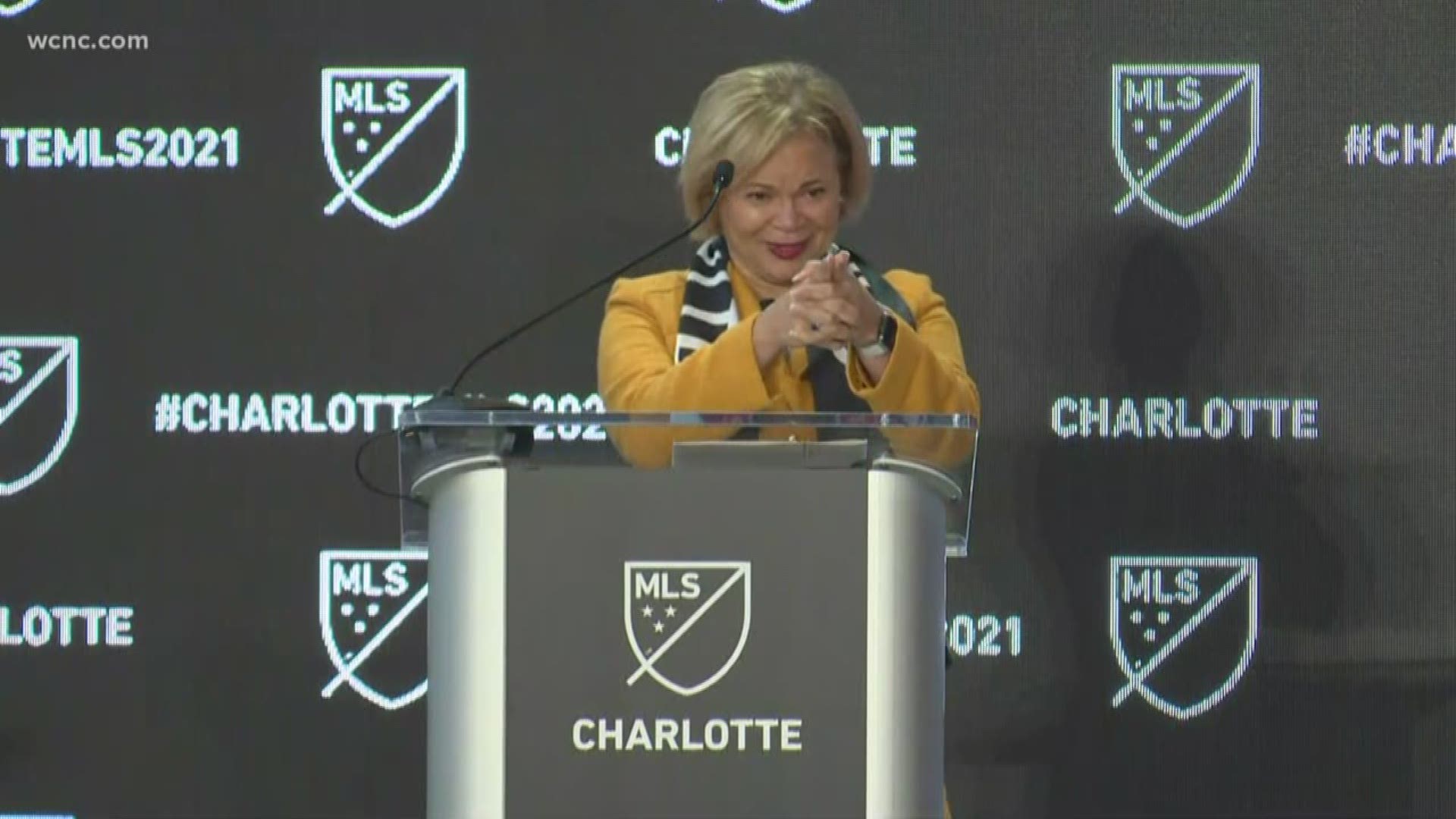 During the press conference formally announcing the Charlotte MLS franchise, Mayor Vi Lyles touted the city's sports heritage.
