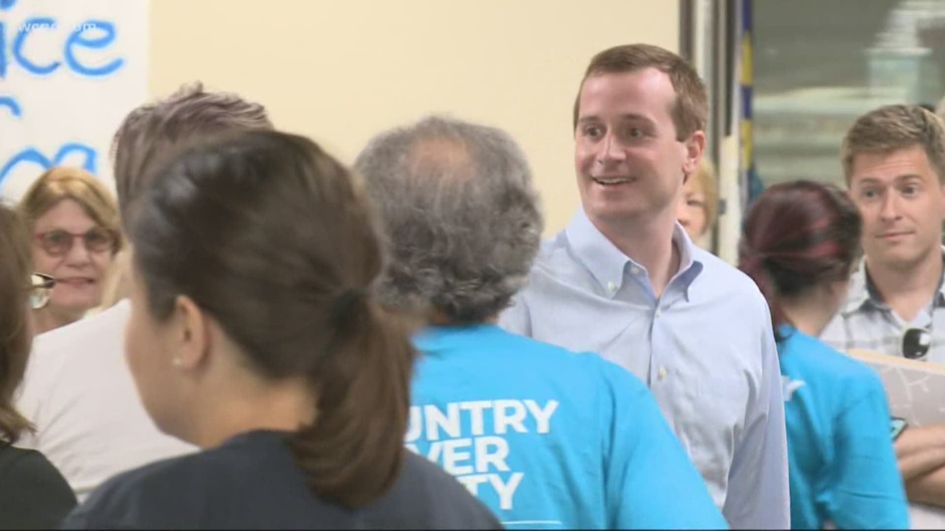 Dan McCready spent the first half of election day talking with voters in South Charlotte and Monroe, and thanking volunteers as they prepared to spend the afternoon knocking on doors, urging people to get out and vote.