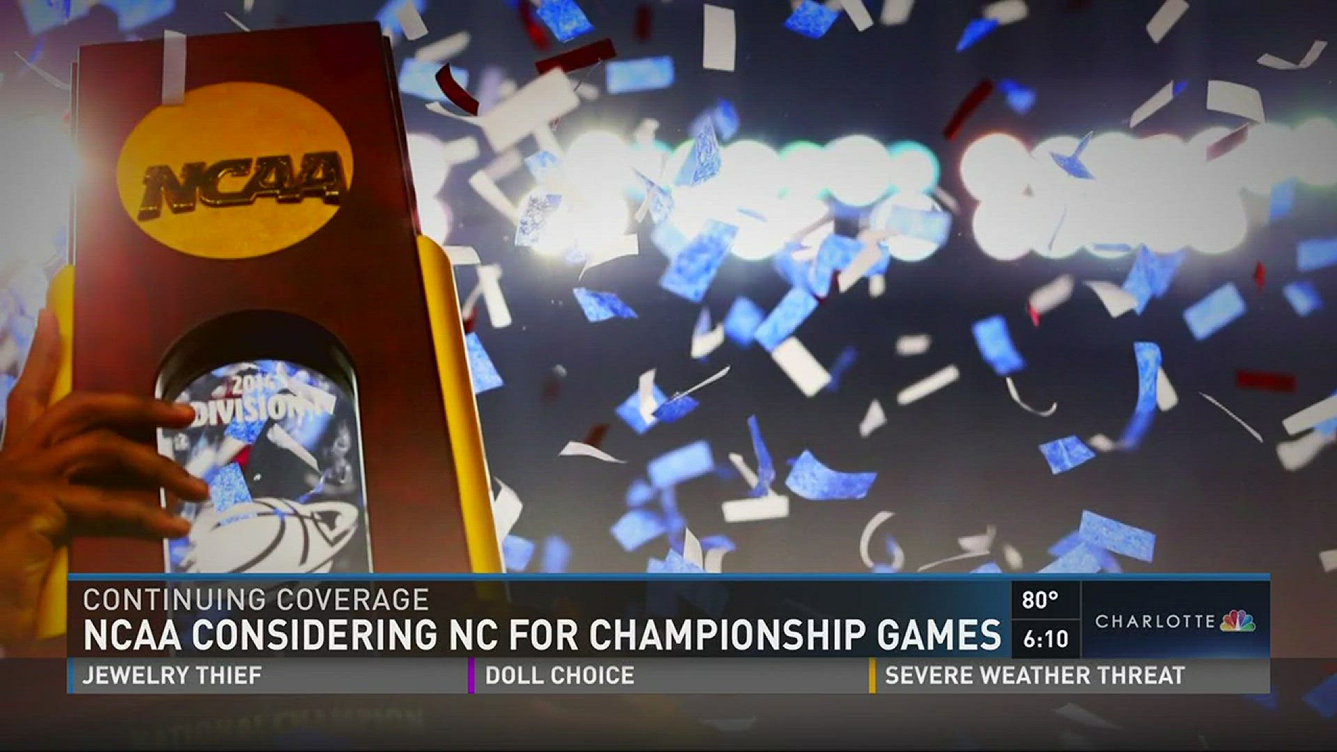 We learn Tuesday that North Carolina is back in the running to host future NCAA championship games.