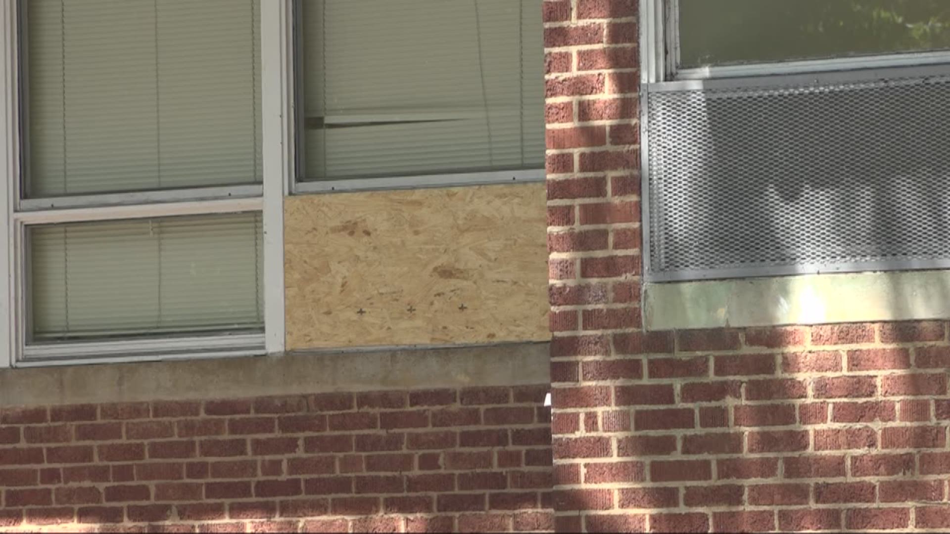 Police say a deer crashed through the window of a classroom while children were inside learning.