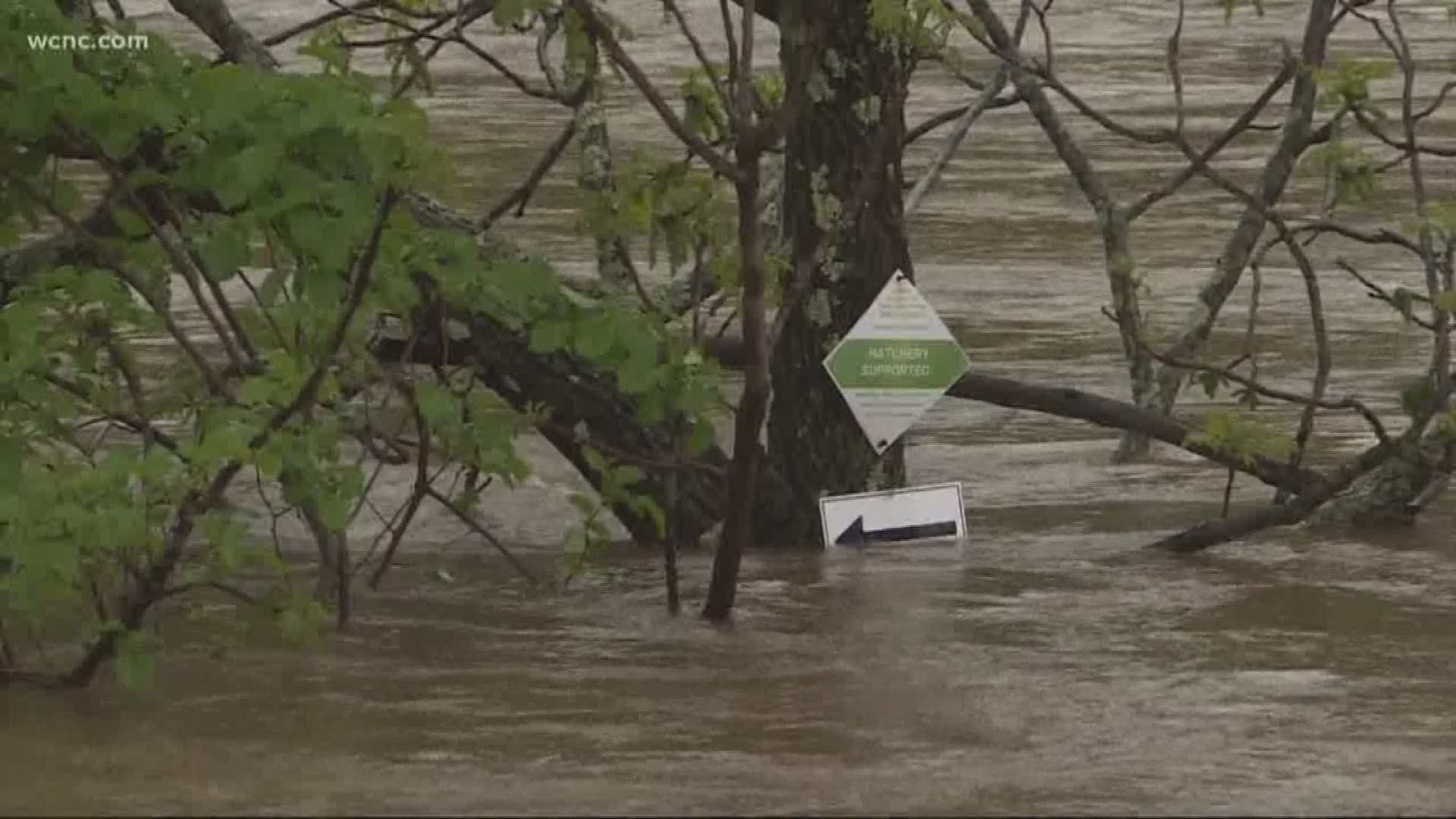 Heavy rain falling across the Carolina's has caused flash flooding in the mountains