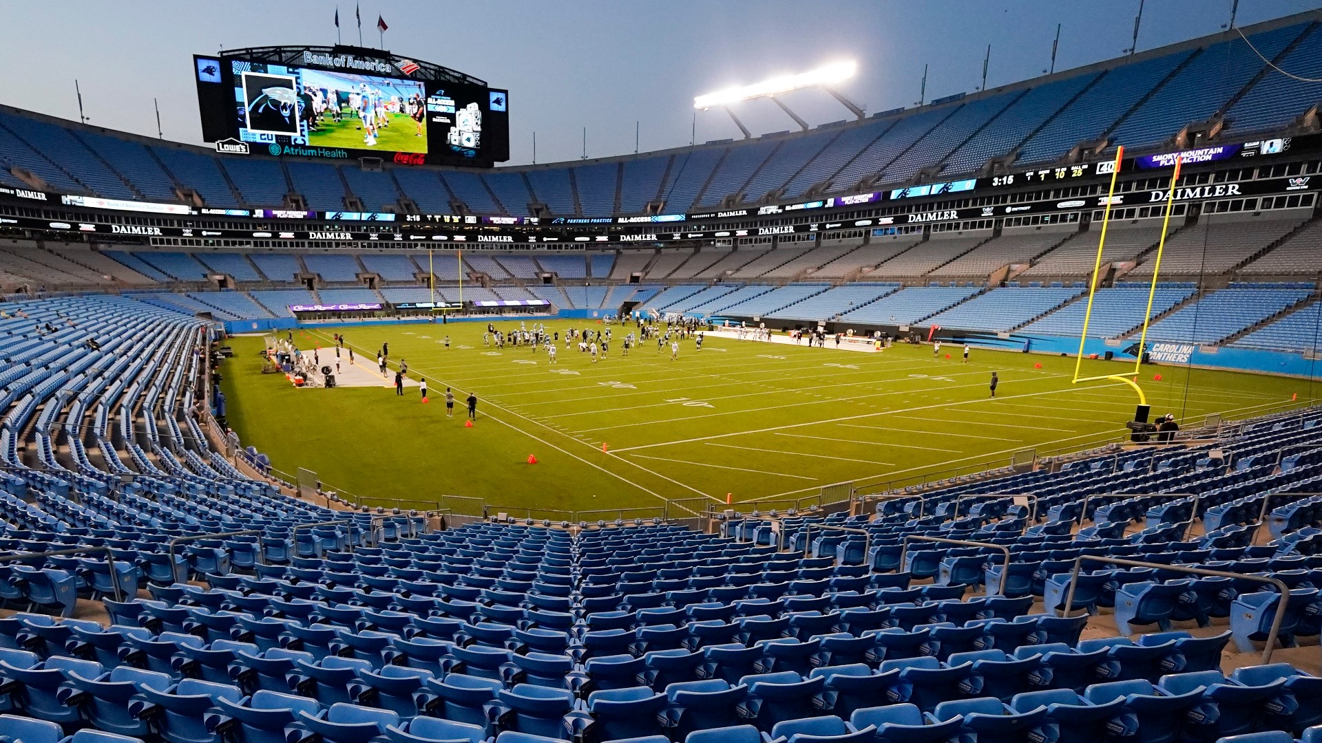 The Carolina Panthers were set to hold a scrimmage on Saturday but was later cancelled.