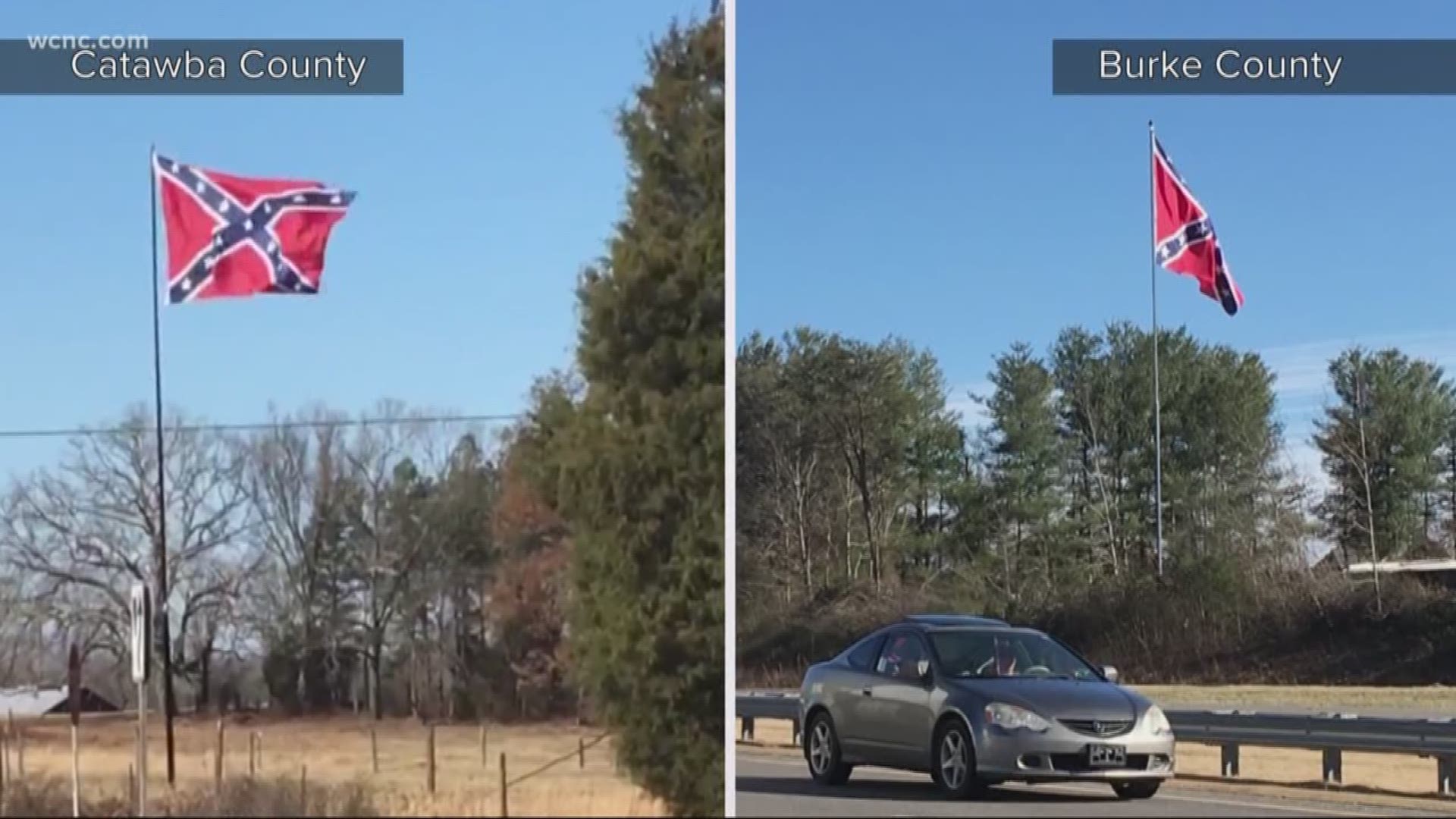 More Confederate flags are being raised across the Charlotte area.