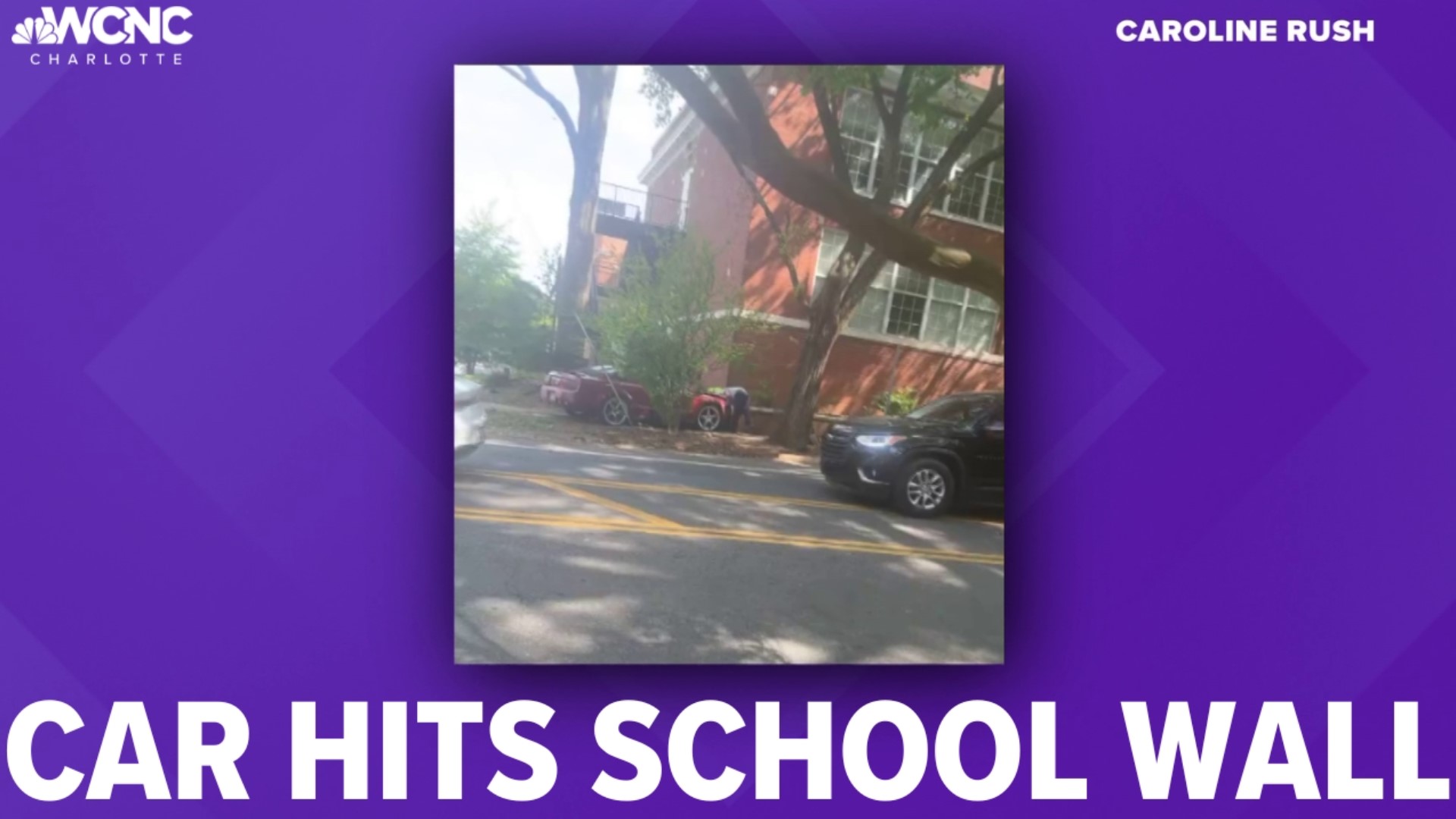 Charlotte-Mecklenburg Schools confirmed a car hit an exterior wall at an elementary campus Friday afternoon.