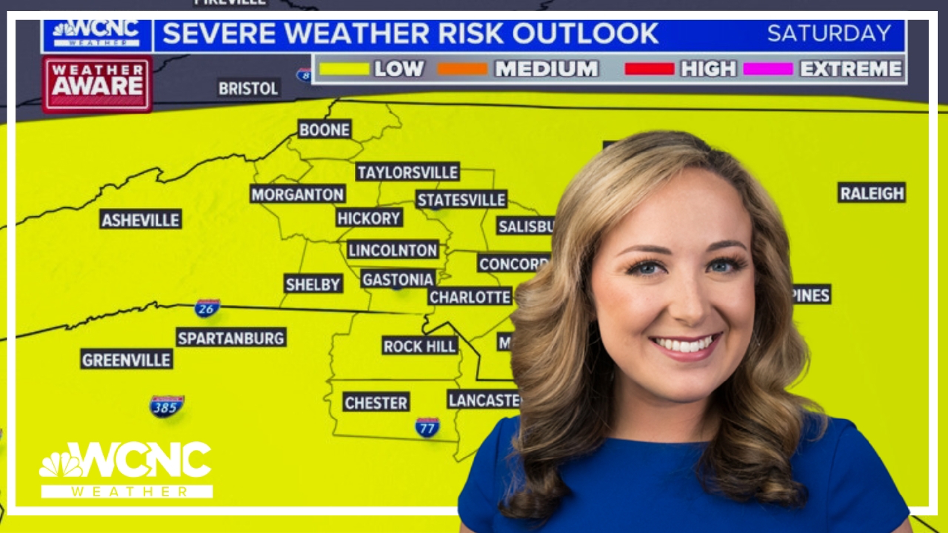 Thunderstorms possible Charlotte, NC weekend weather