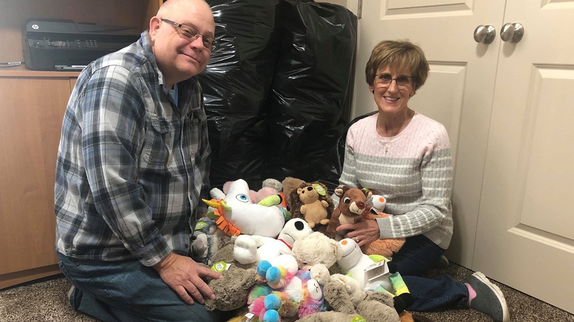 Donate stuffed animals to kids in children's hospital