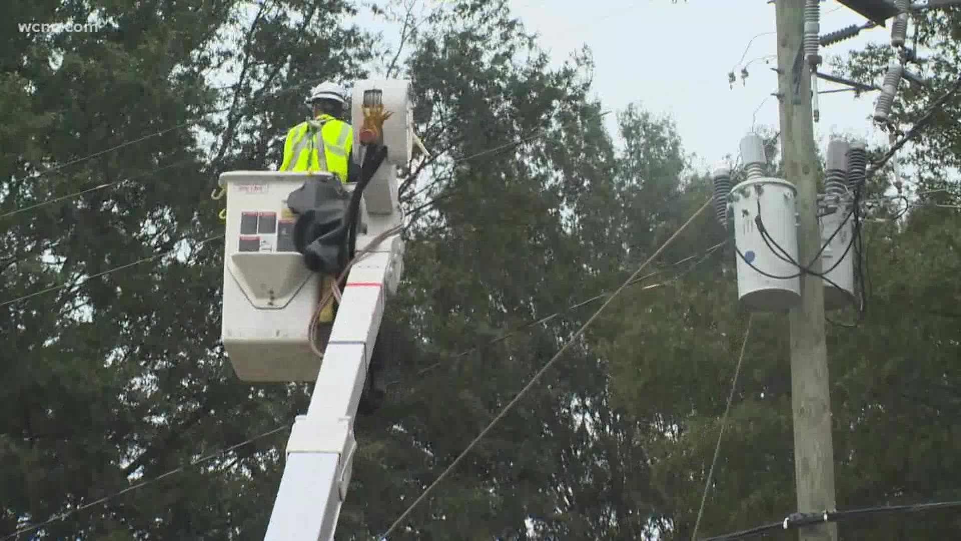 Duke Energy crews have been working long hours to get the lights back on for families all over the Carolinas.
