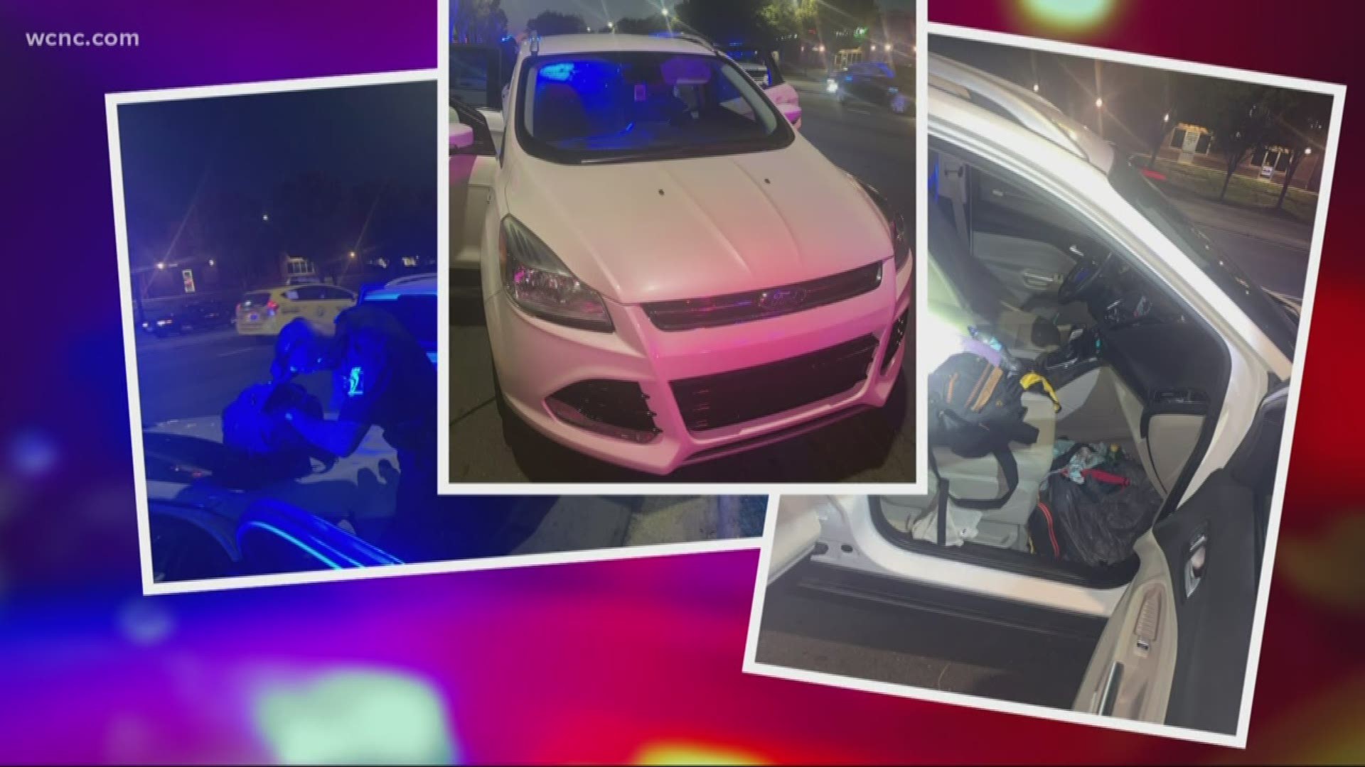 CMPD initiated a dramatic takedown of the accused shooter's car Friday night on Wilkinson Boulevard. Officers found a gun and rideshare passenger inside.