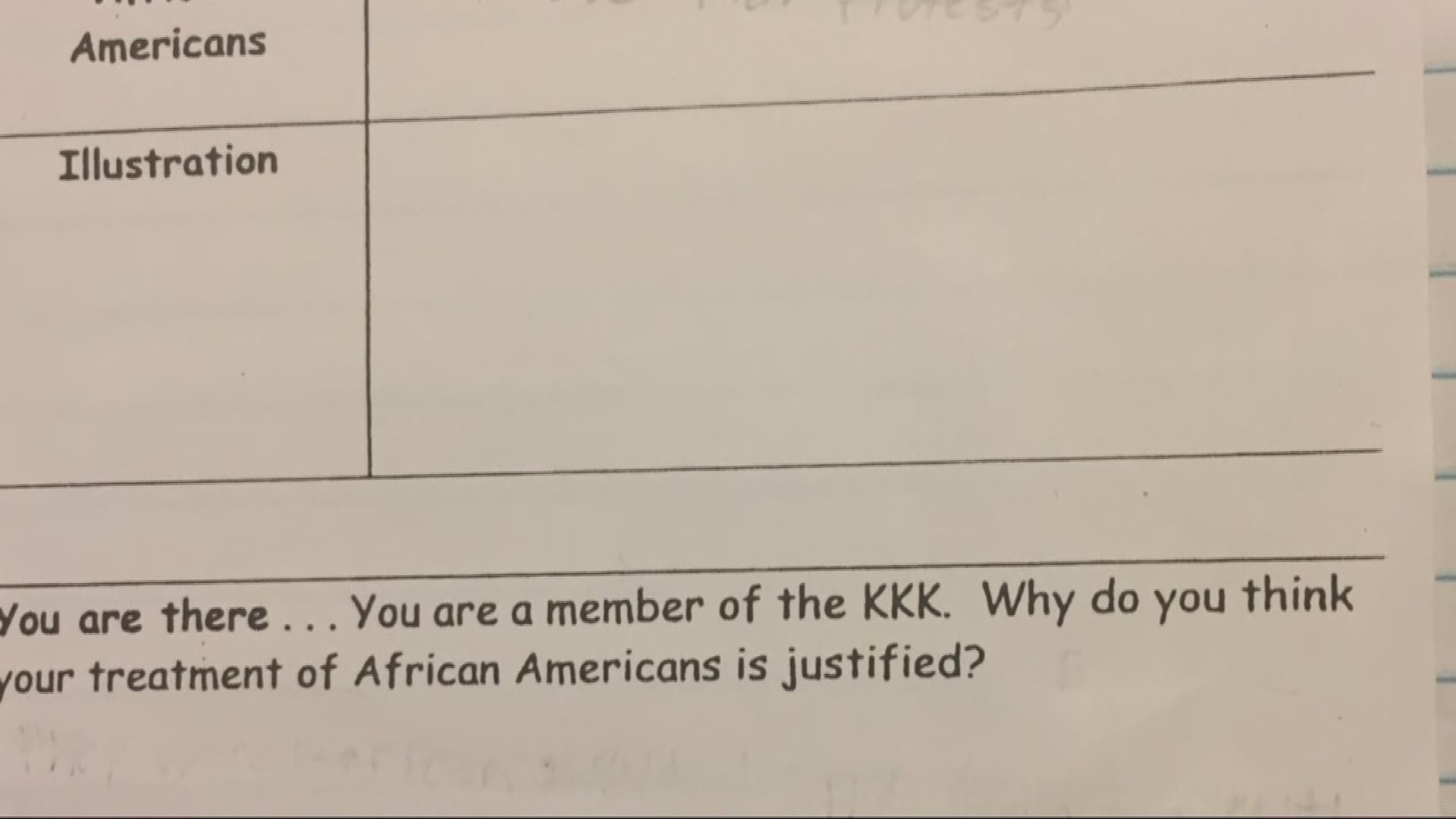 A 5th-grade homework assignment is getting national attention because it asked students to justify the actions of the KKK.