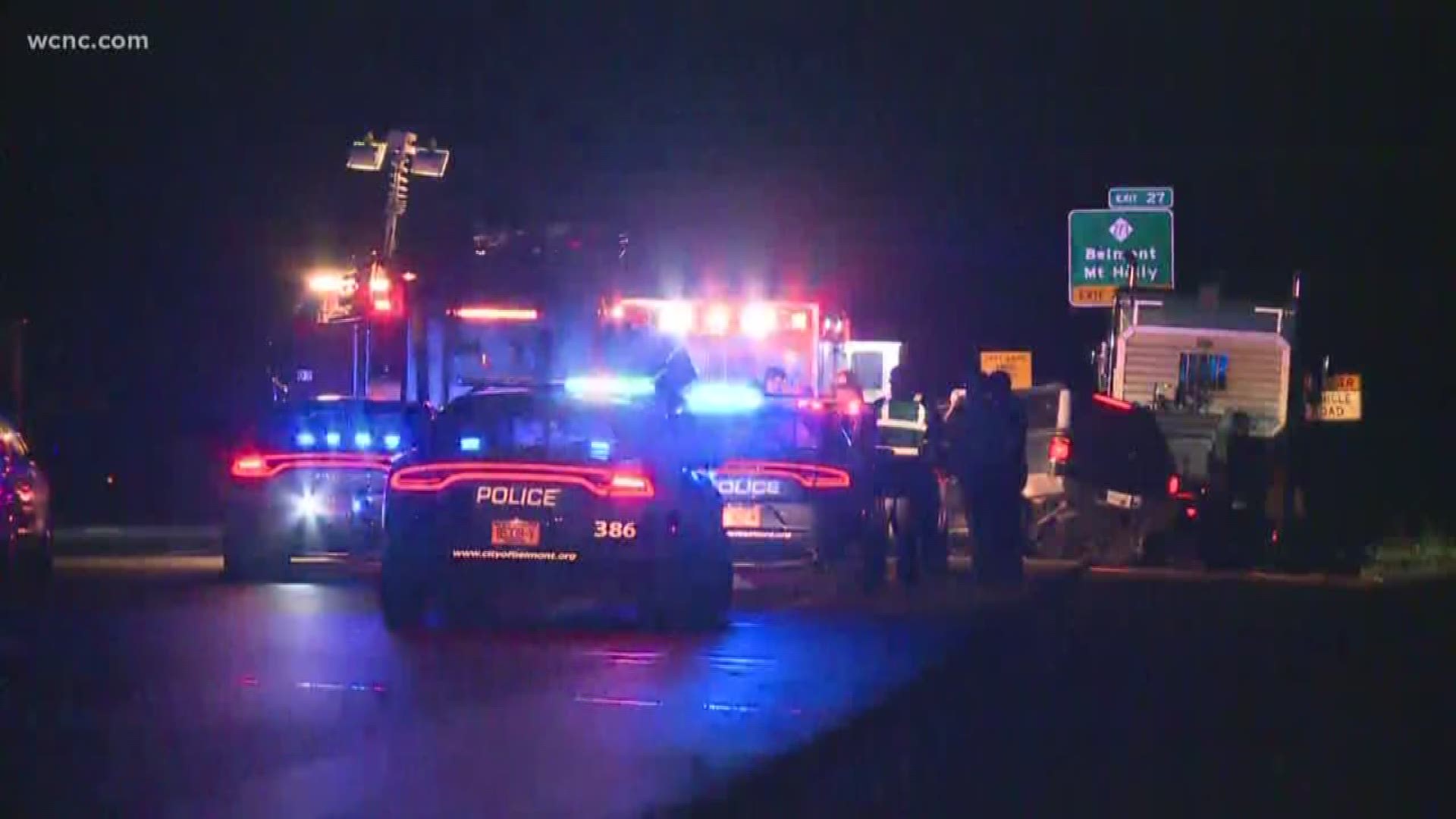 One person was killed in a crash involving a tractor-trailer on I-85 south in Gaston County early Thursday morning.