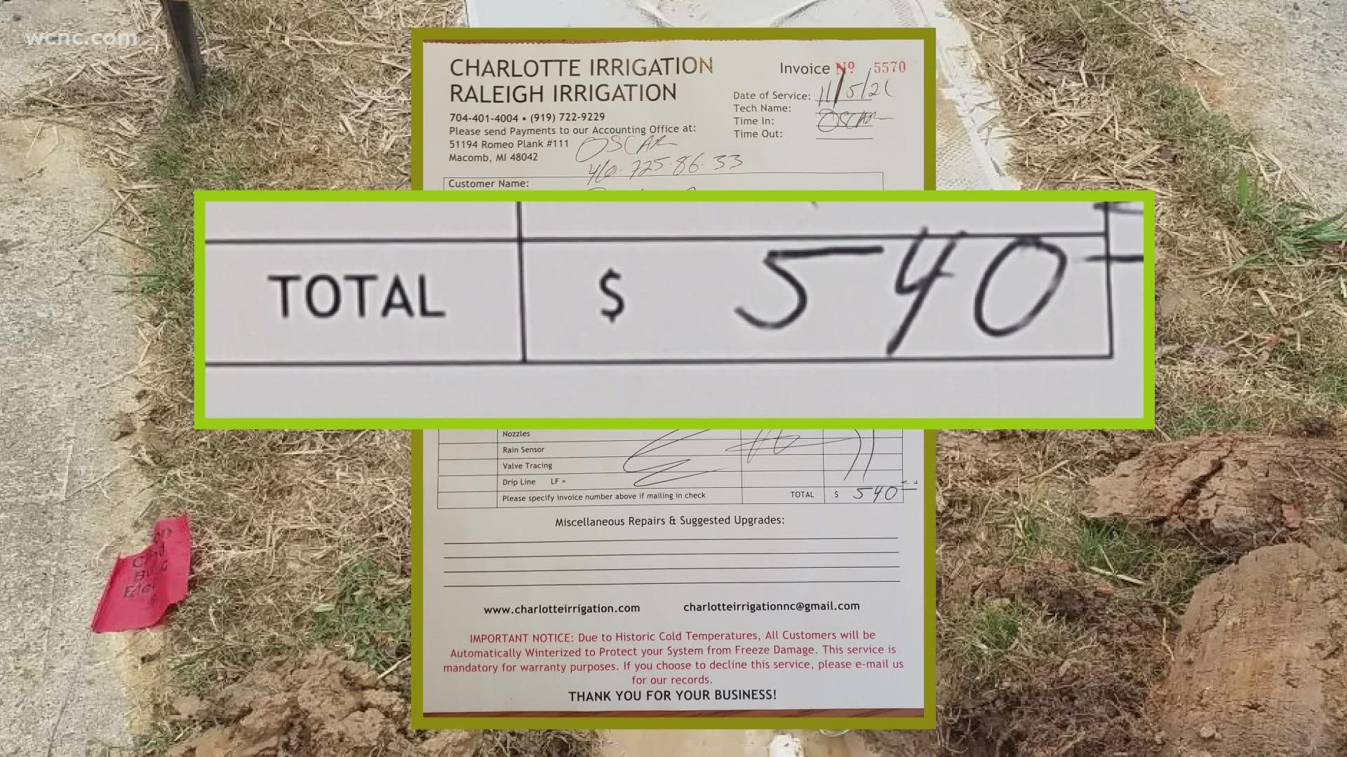 Rich London reached out to WCNC Charlotte after he said a crew was prepping his neighborhood for Google Fiber and broke his sprinkler.