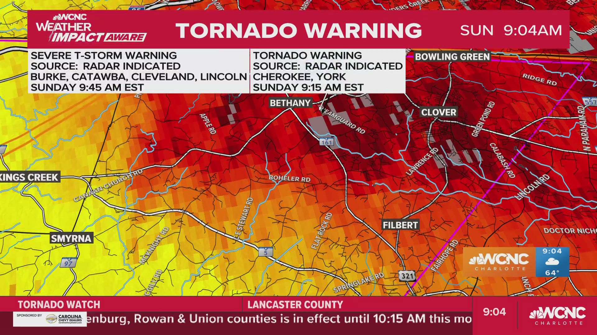 Severe thunderstorm warning issued for Mecklenburg County