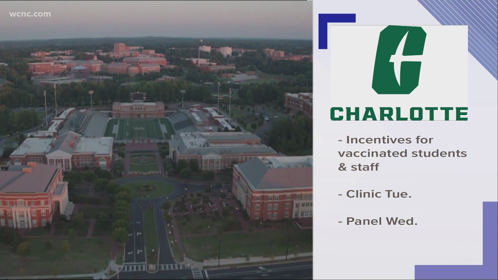 The UNC school system, including UNC Charlotte is not making it mandatory for students and staff to get the vaccine before the fall 20-21 semester.