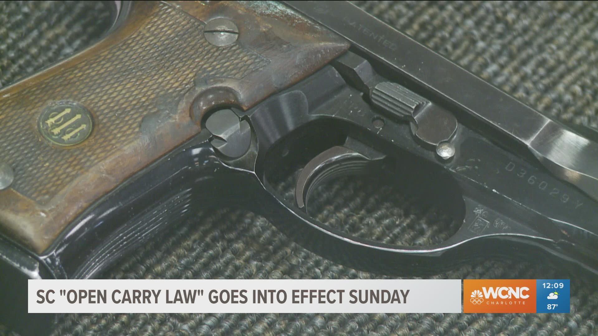 South Carolina's new open carry law takes effect Aug. 15