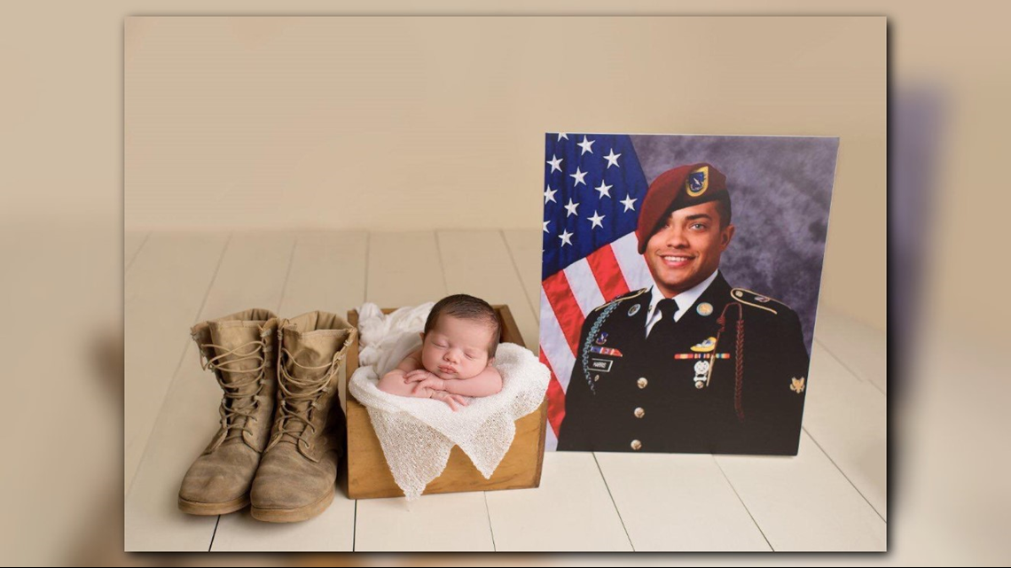 Photos of NC baby in military uniform of father she’ll never meet