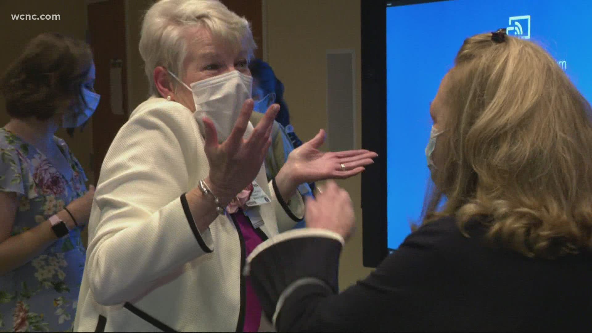 Sherrie Mills is the longest serving nurse at Atrium Health in Charlotte. On Monday, she was surprised with a work anniversary party.