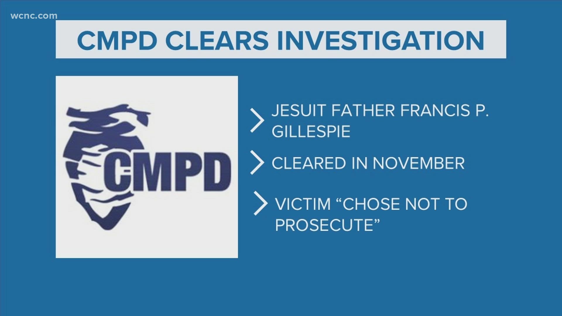 Records reveal CMPD cleared its investigation into Father Francis P. Gillespie, but a civil lawsuit against the former Charlotte priest and others remains pending.