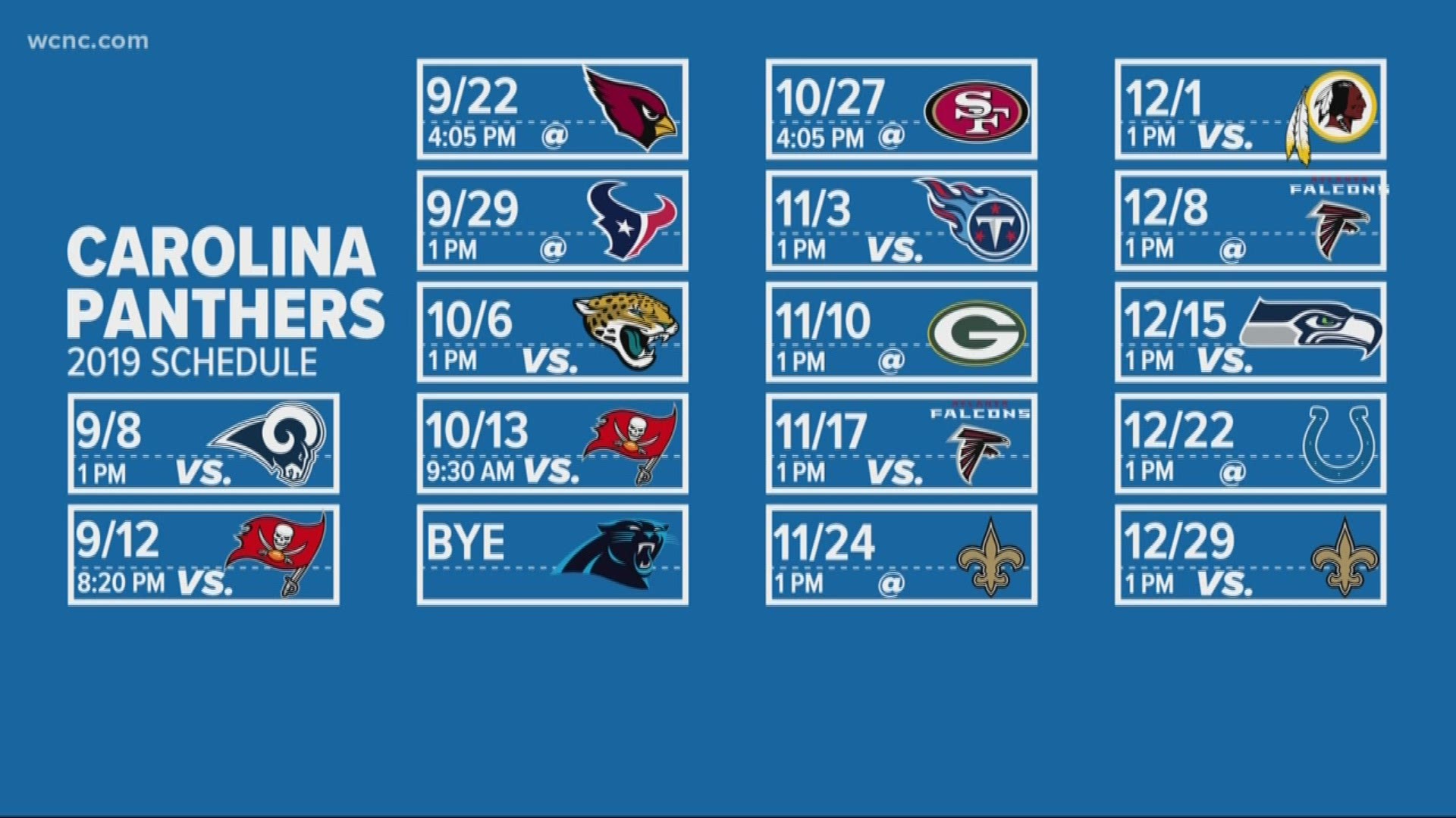 Panthers release full 2021 schedule