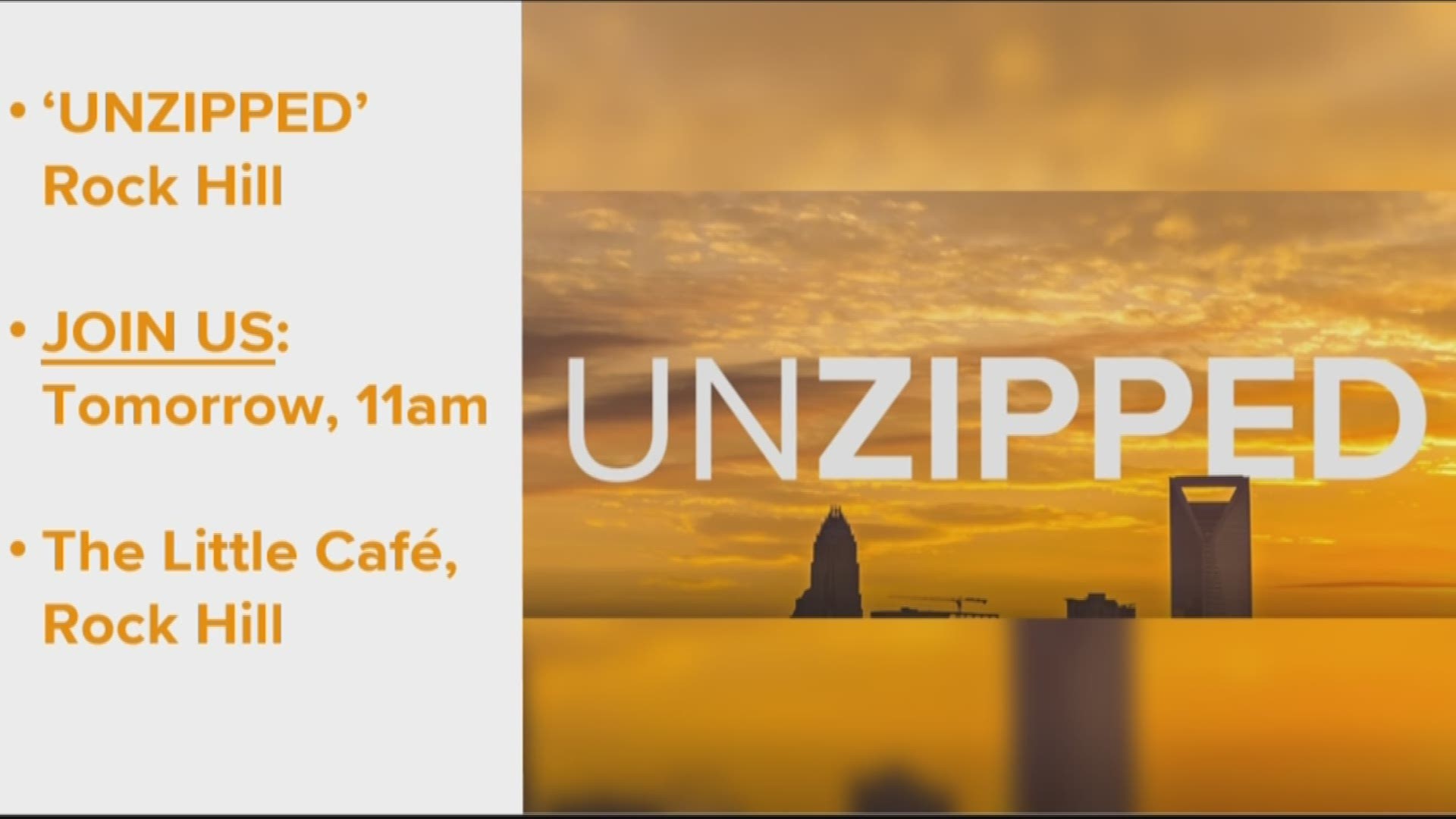 WakeUpCLT: Join us tomorrow in Rock Hill for 'Unzipped'