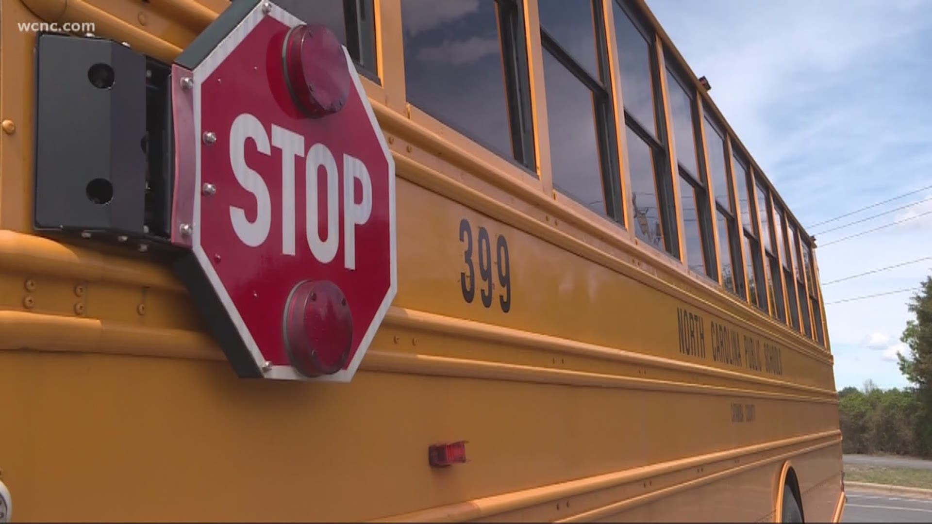 NC school district gets creative to protect kids at bus stop | wcnc.com