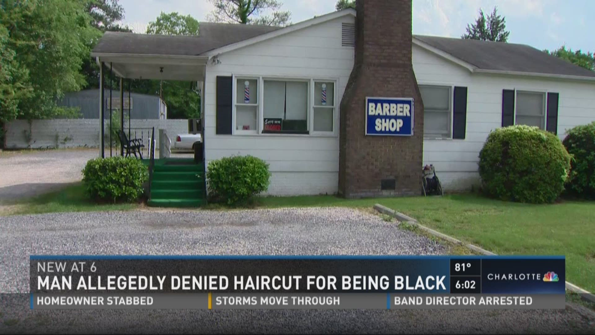 A Rock Hill barber is accused of telling a man he wouldn't cut his hair because he is black and then pulling out a gun during the incident.
