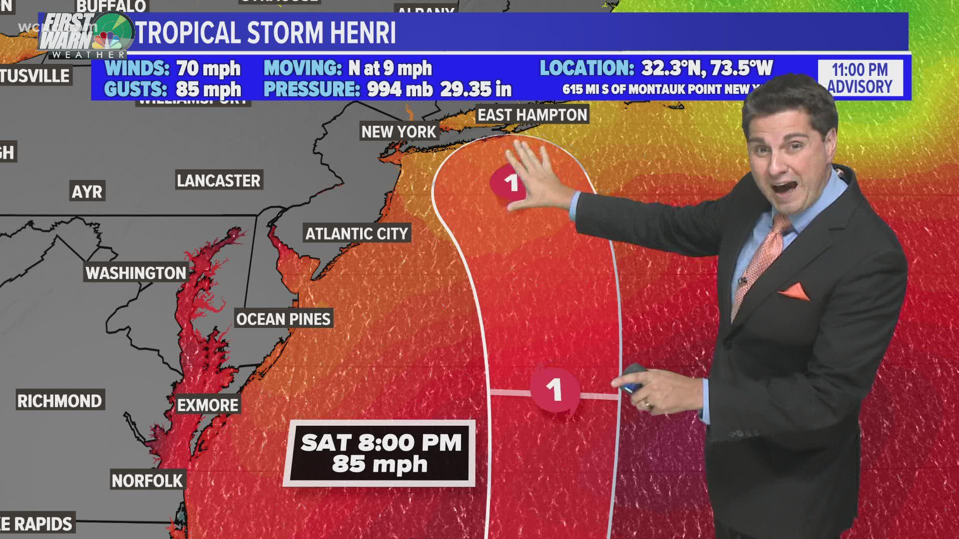 Hurricane Henri shifting further west closer to New York City