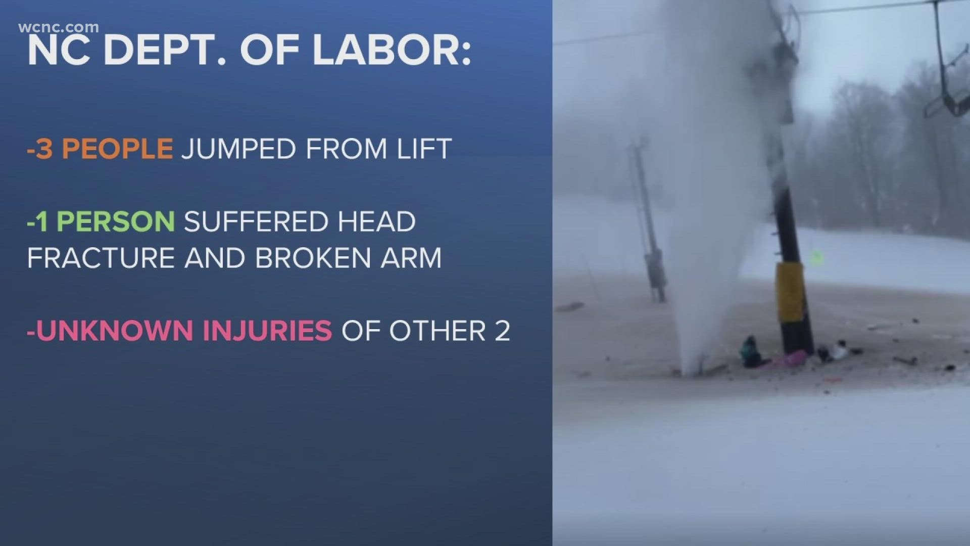 The report says a snowboard ran into the snow, making the hydrant spray water on the lift at Tower 8.