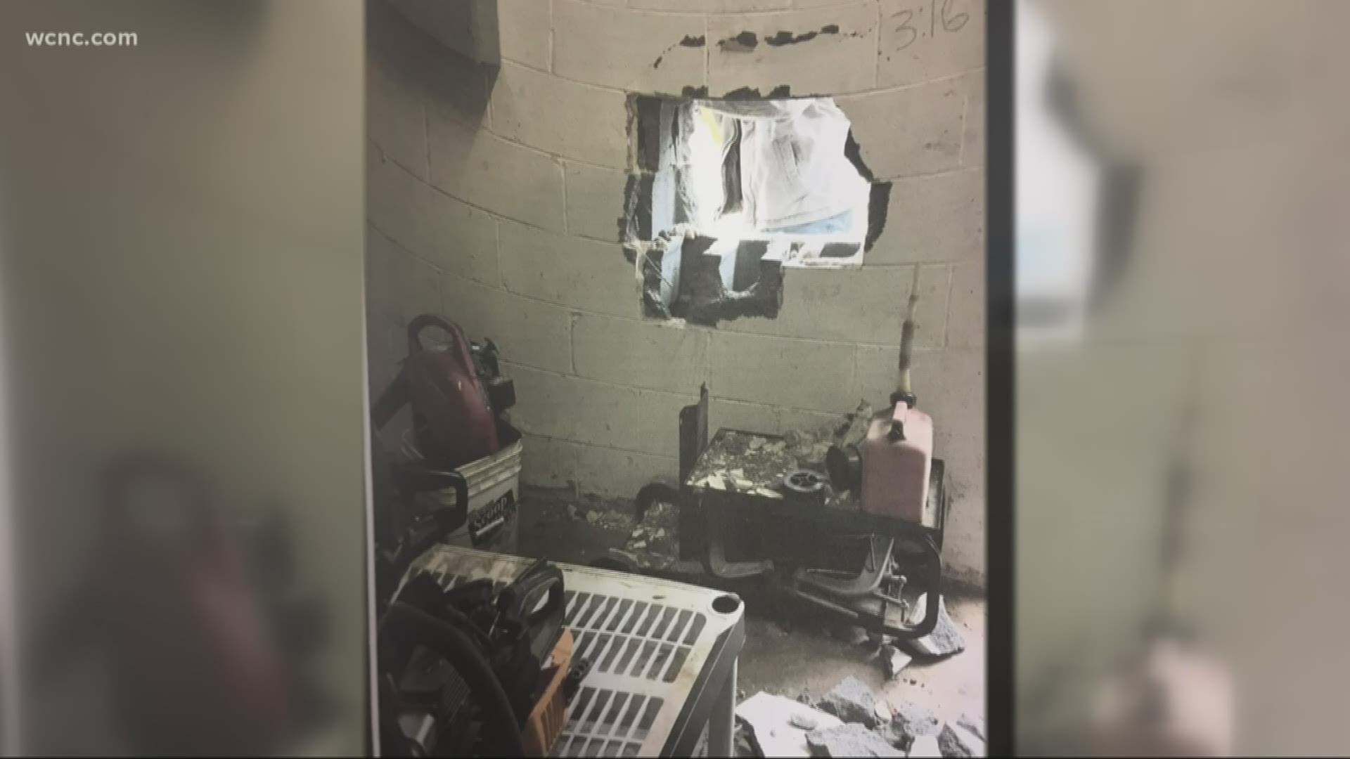 Police said the thief hammered through concrete and carved into a safe with a saw to steal thousands of dollars in merchandise.