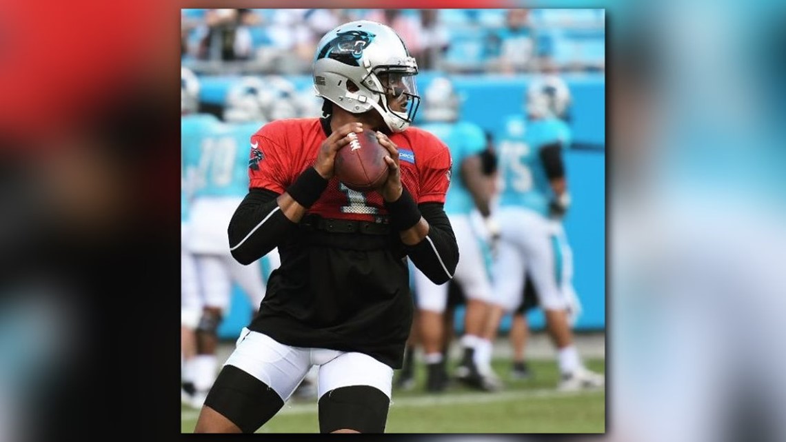 Carolina Panthers wide receiver Kelvin Benjamin runs a drill during a  combined NFL football training camp with the Tennessee Titans Wednesday,  Aug. 16, 2017, in Nashville, Tenn. (AP Photo/Mark Hum …