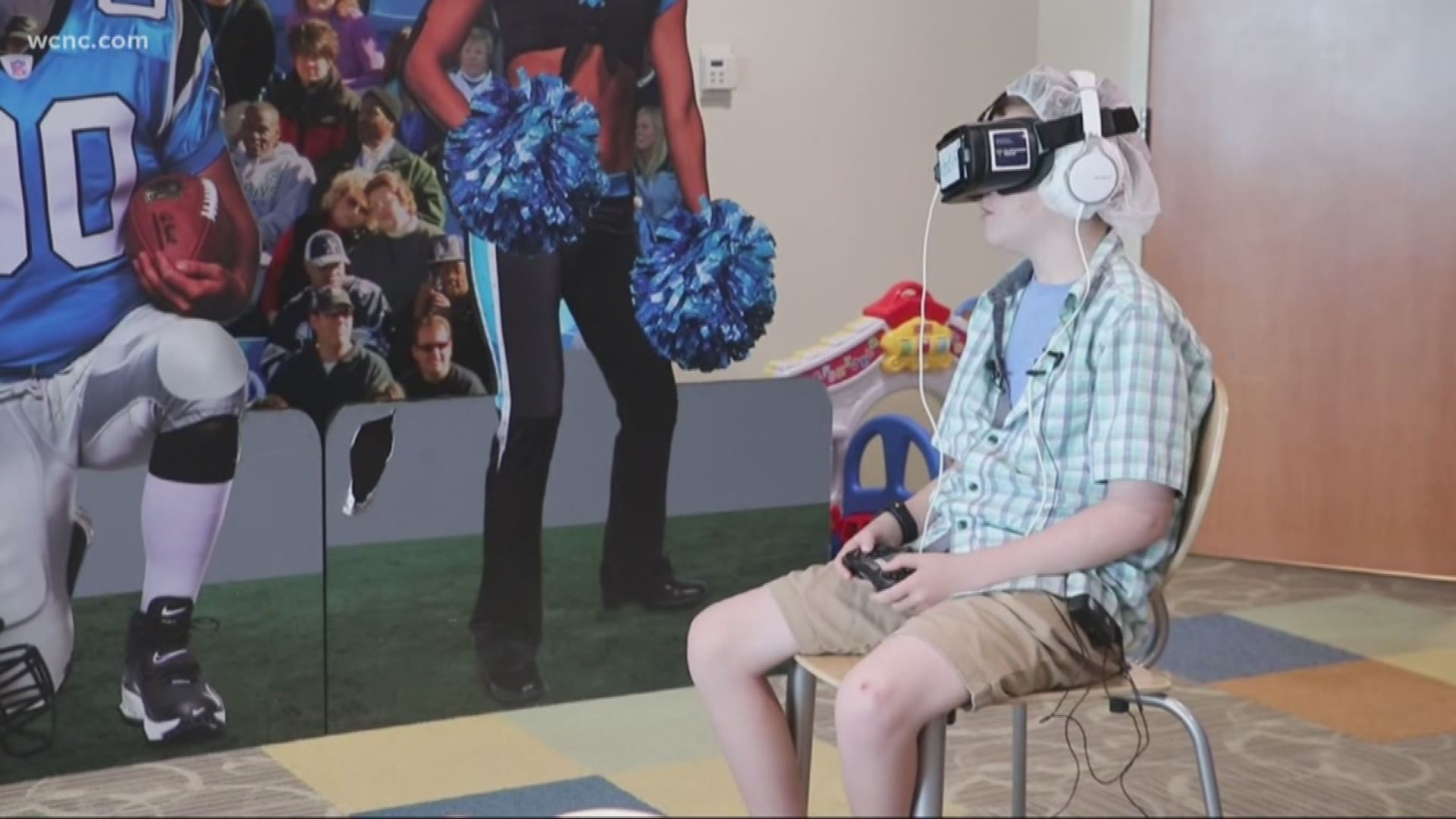 New technology at Levine Children's Hospital is helping kids, like Grayson, escape the scary world of medicine and dive deep into the virtual world.