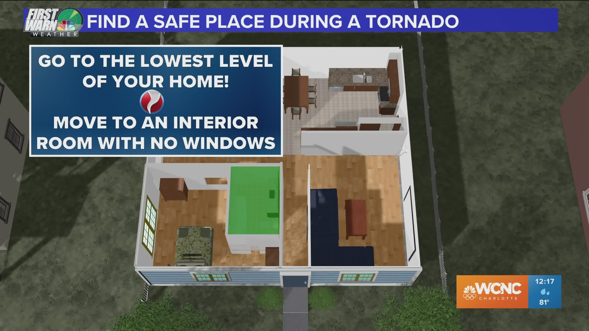 Find a safe place during a tornado