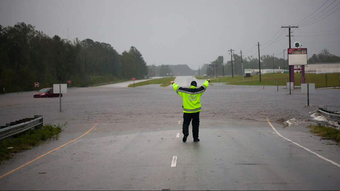 Roads closures due to flooding by county