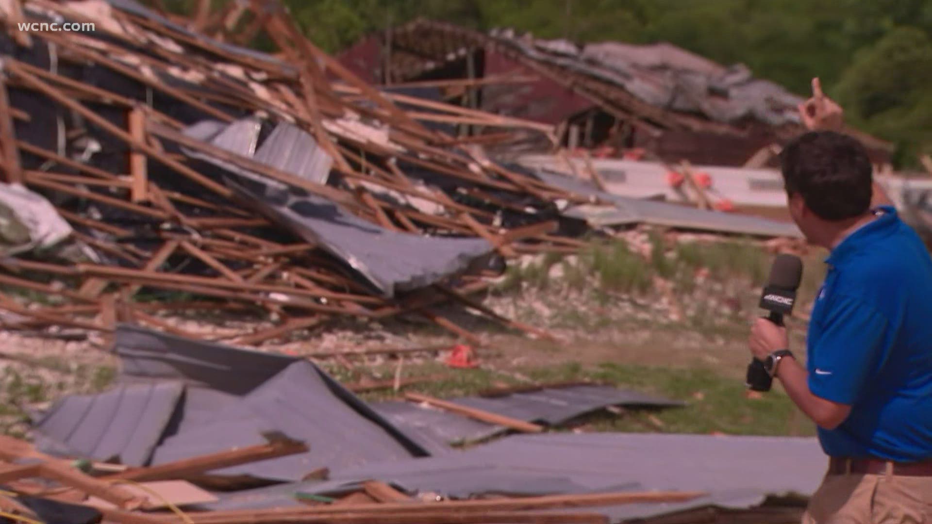 Preliminary investigation shows an EF-1 tornado with 110 mph winds hit a turkey farm in South Carolina Monday.