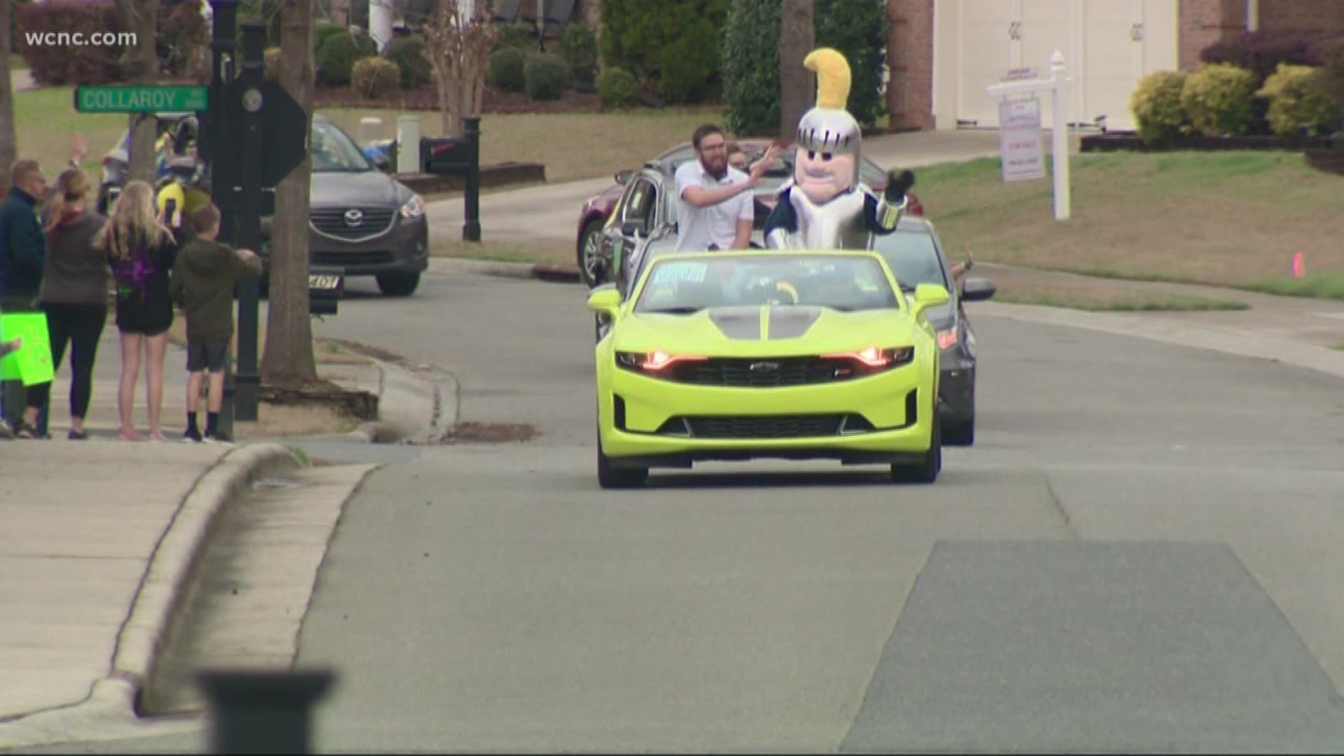 Teachers and principals of several Union County elementary schools got behind the wheel and paraded through their students' neighborhoods.