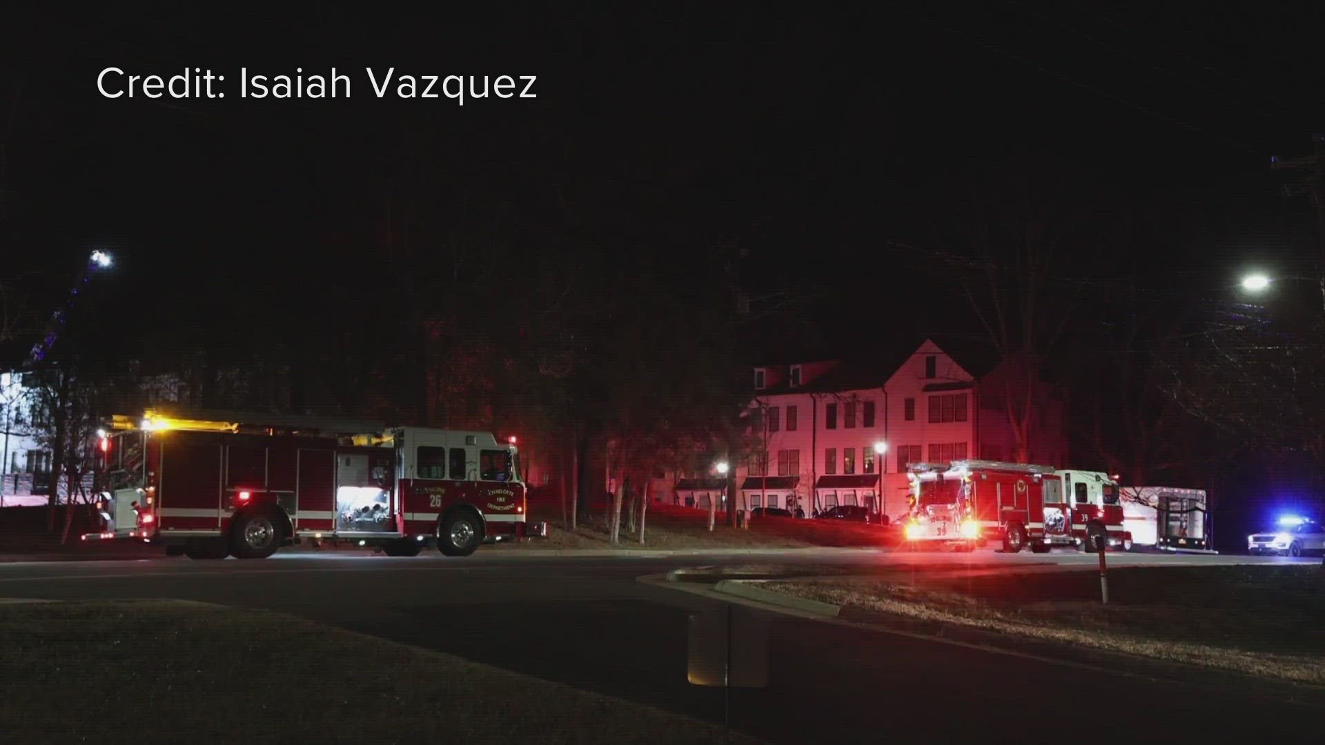 Charlotte fire worked to put out a 2-alarm fire near Ballantyne. The fire took place in a residential area on the 11000 block of Fiddlers Roof Lane.