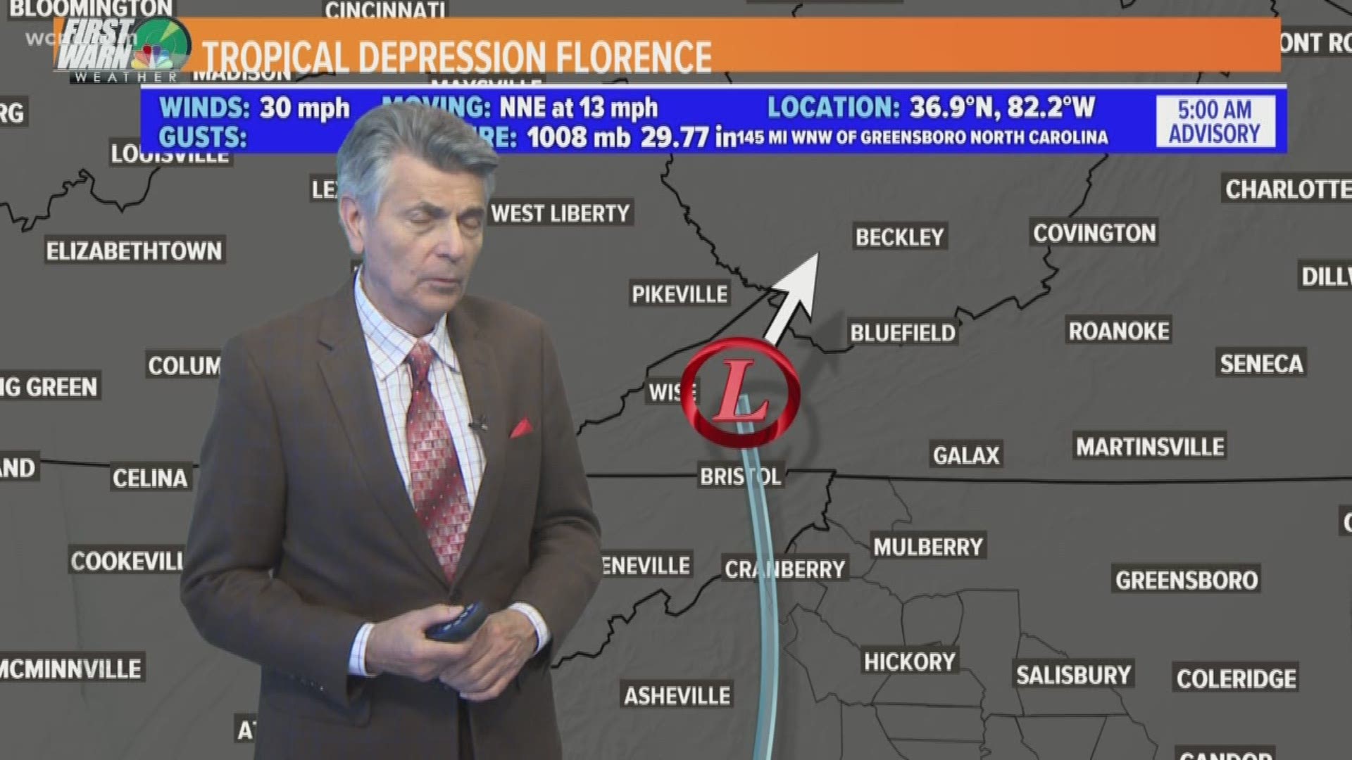 NBC Charlotte's First Warn weather team has the latest weather update as Tropical Depression Florence begins to move out of the area.