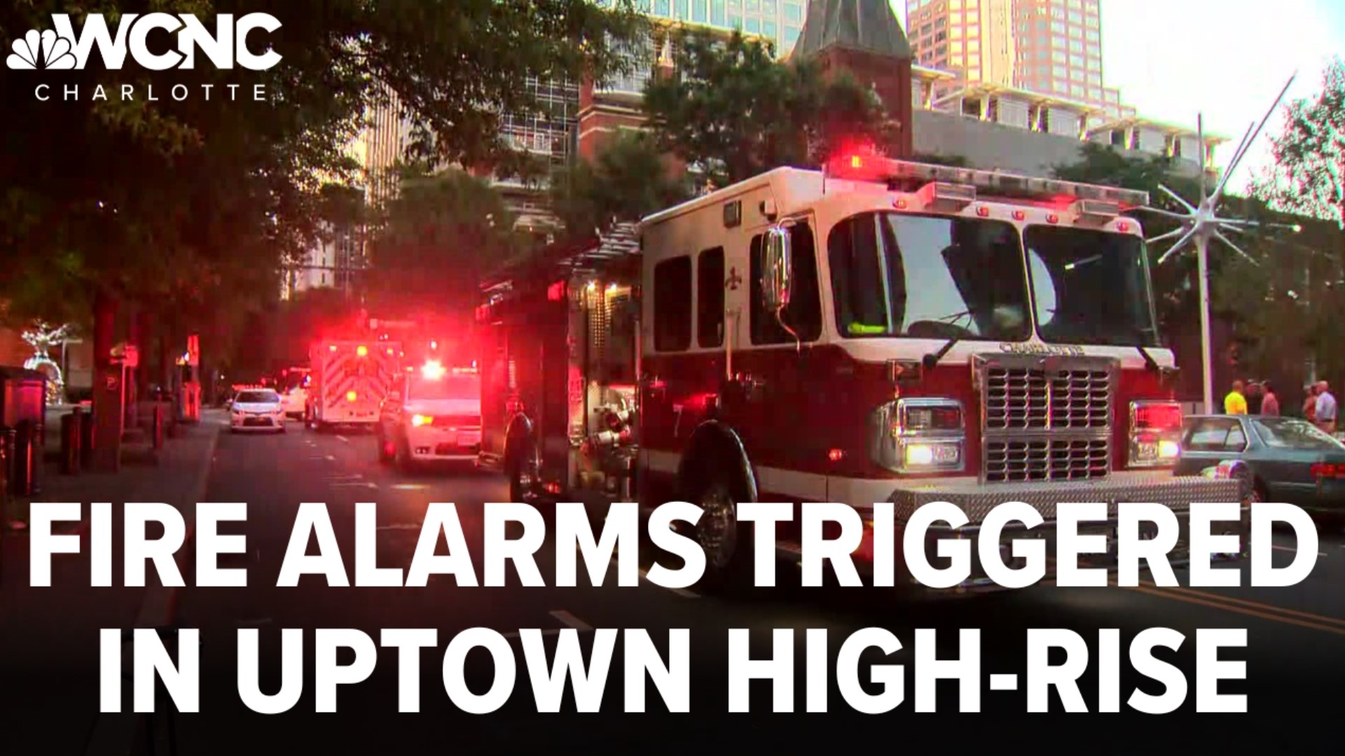 The fire alarm was activated on several floors of a 51-story building, according to the department.