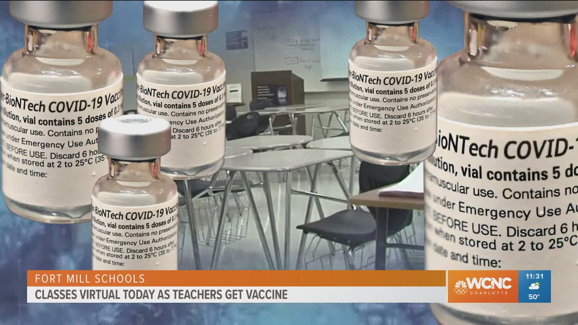 Fort Mill students were learning from home Friday so hundreds of teachers in the district could get their COVID-19 vaccine.