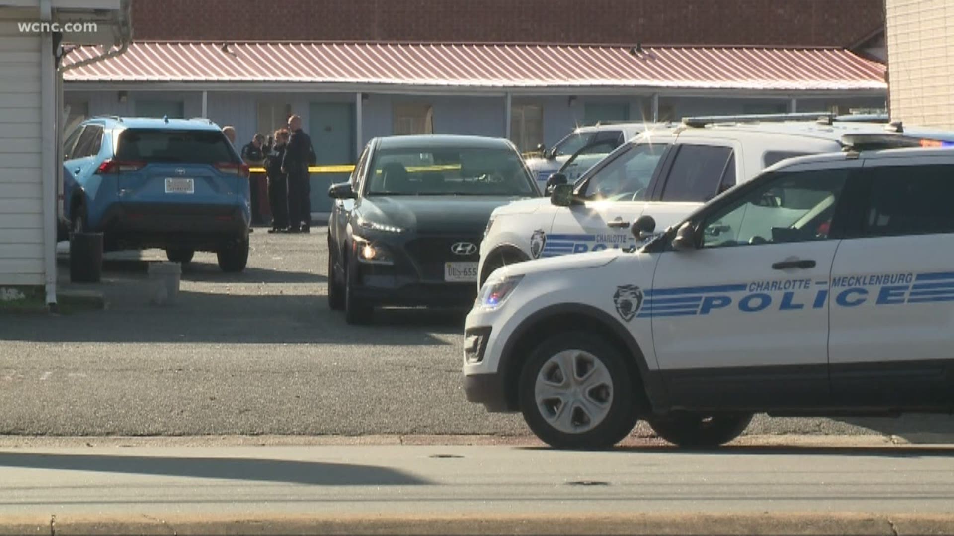 Two people were hurt Christmas morning following a stabbing right across from a CMPD substation.