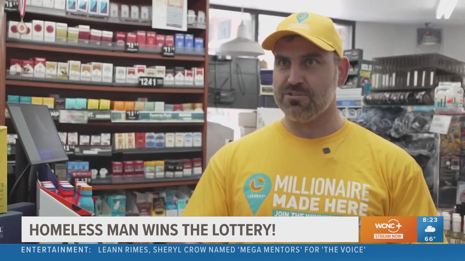 A man apparently living on the streets of San Luis Obispo recently won a 1-million dollar jackpot on a California lottery scratcher bought at a liquor store.