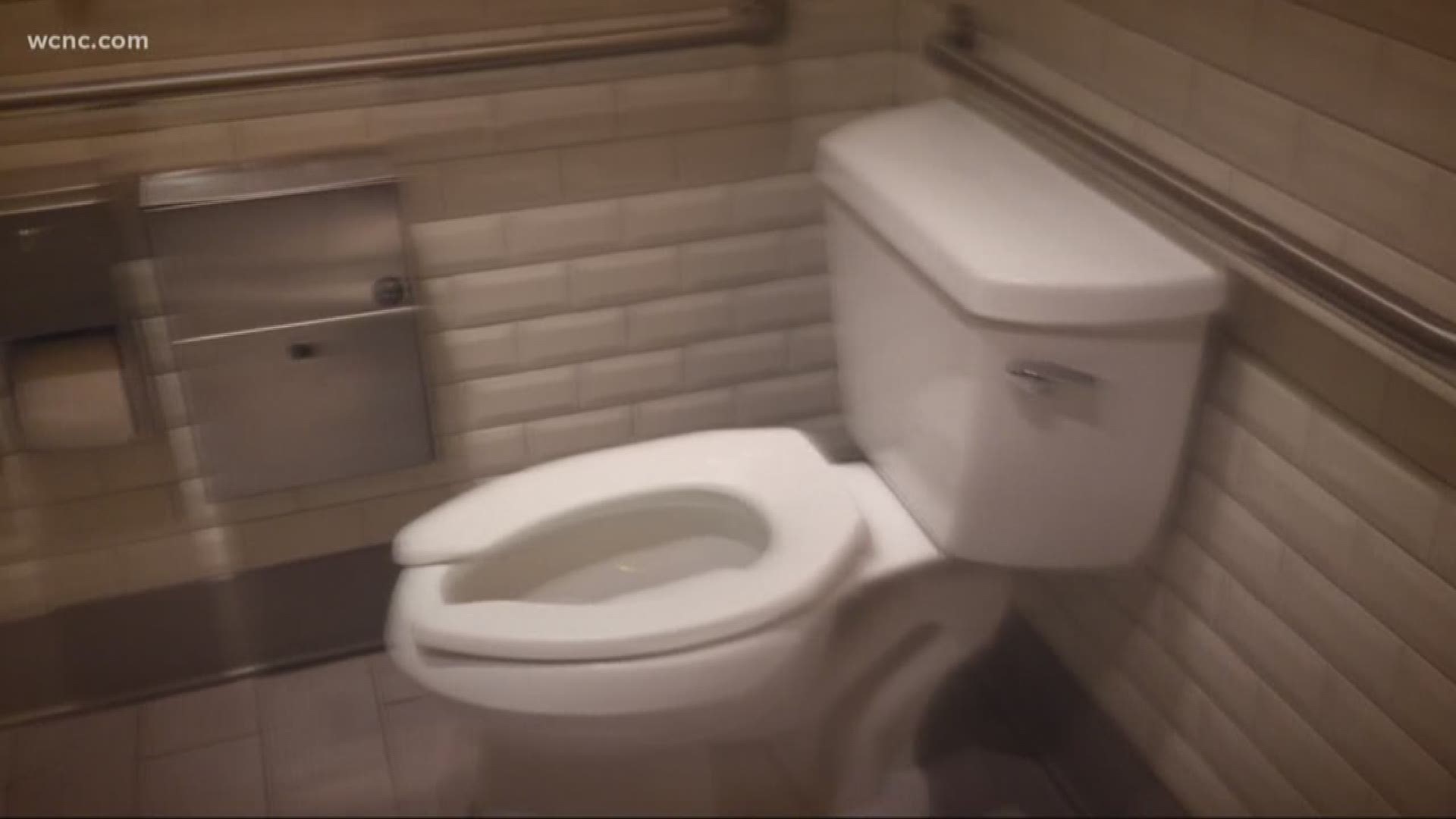 Spy cam in public bathroom