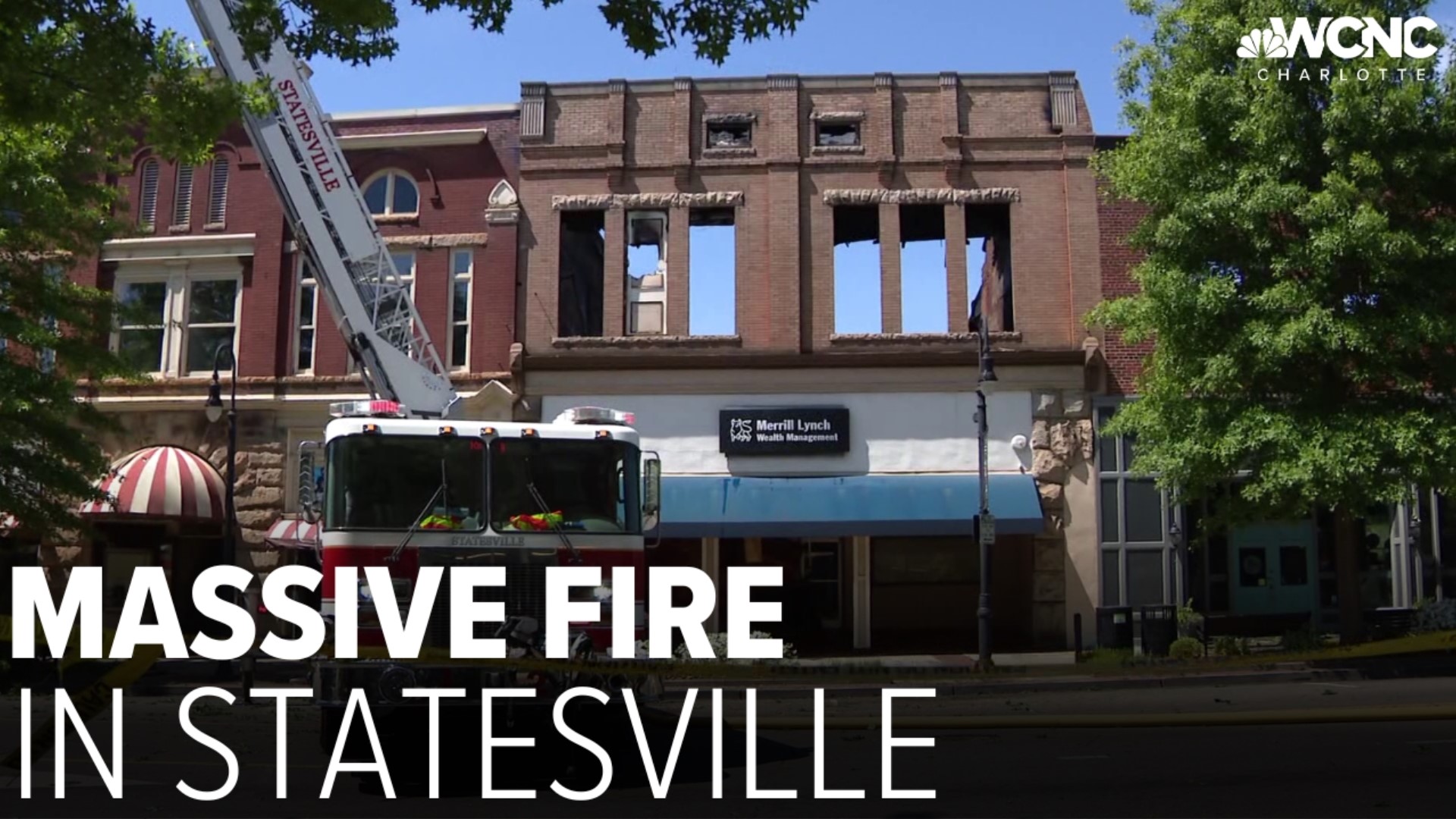 A massive fire caused damage to multiple buildings in downtown Statesville early Tuesday morning.