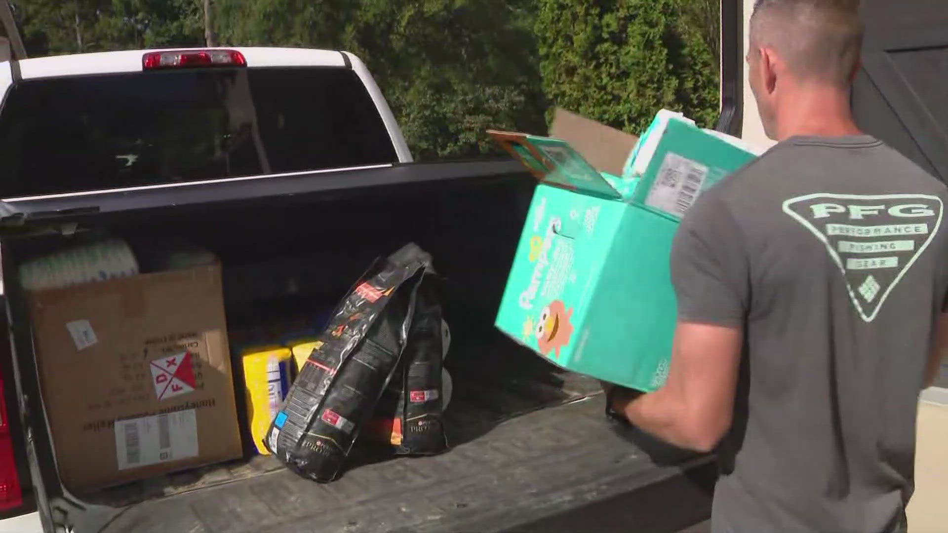 Neighbors came together Thursday to send much-needed supplies to western North Carolina.