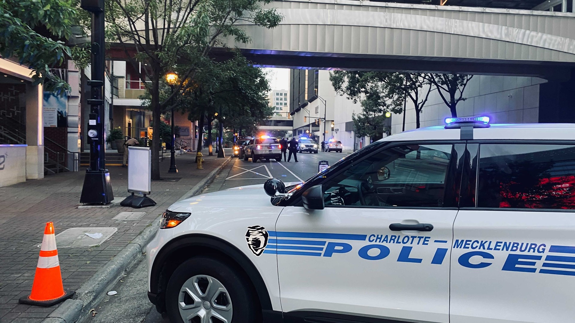 No one was injured after the woman allegedly fired at least one shot near College and Trade streets in Uptown Charlotte.