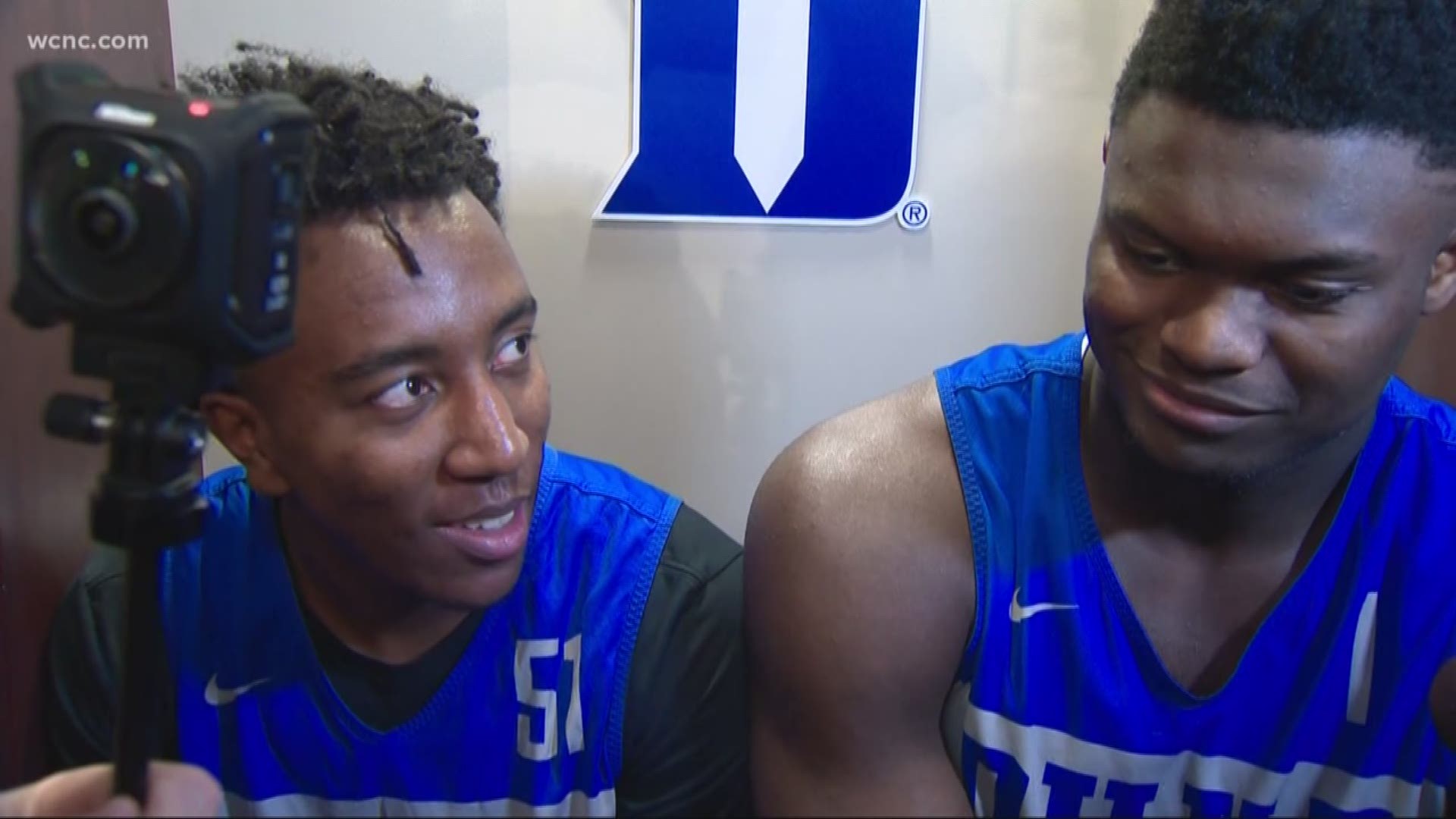 With the tournament hype growing, media have often been following Duke standout Zion around the locker room, where he often sits with lesser-known teammate Michael Buckmire to get him some face time.