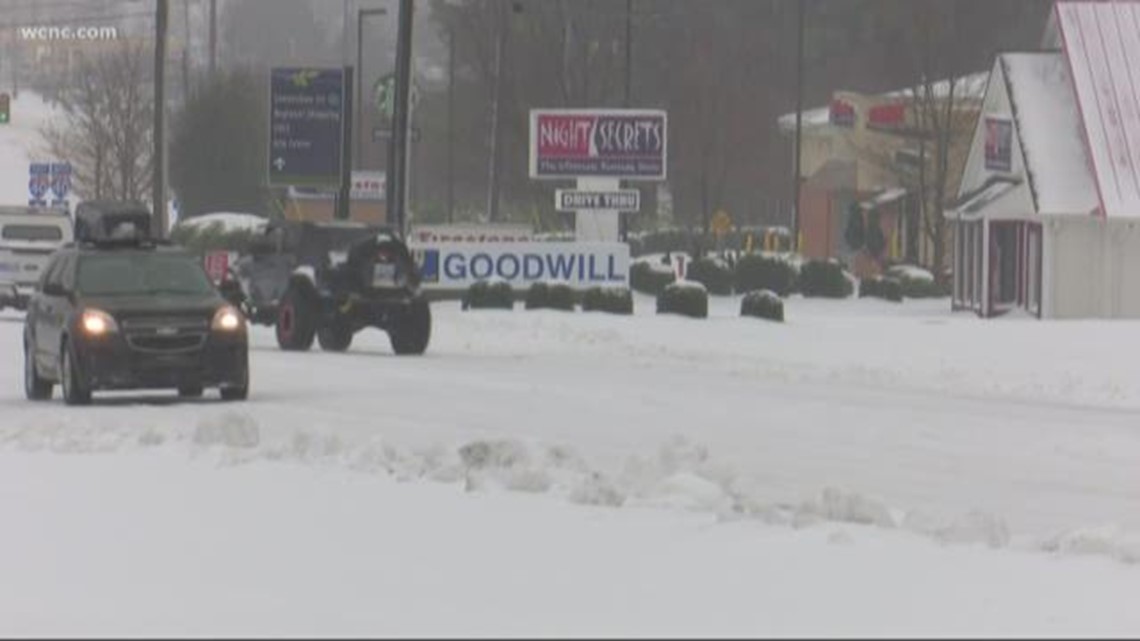 More than a foot of snow falls in Hickory, N.C.