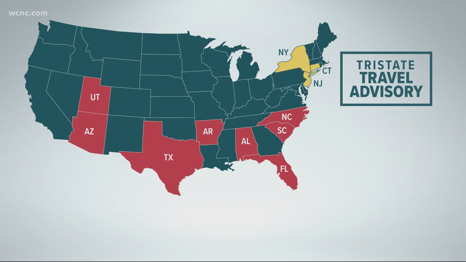 New York, Connecticut and New Jersey will require visitors from states with high coronavirus infection rates to quarantine for 14 days upon arrival.