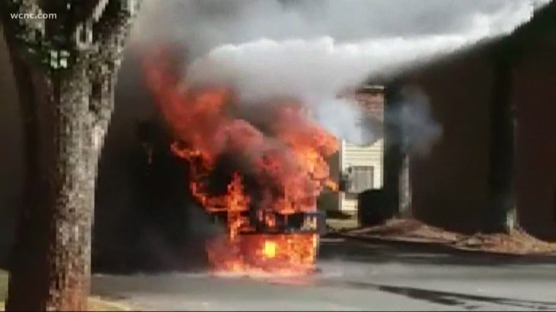 Hundreds of Charlotte-Mecklenburg school buses are being inspected two weeks after one erupted into flames in east Charlotte.